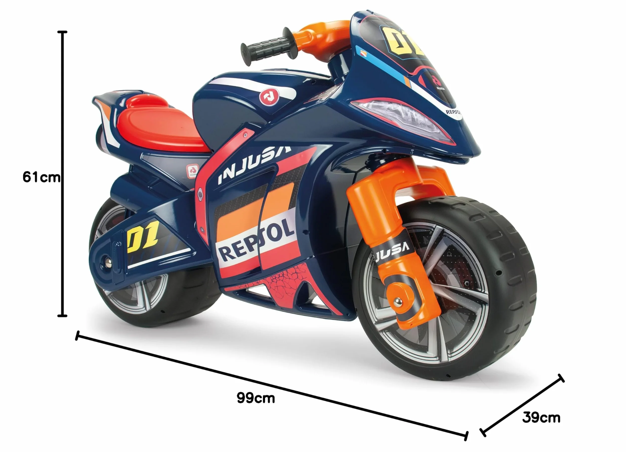 INJUSA Moto Correpasillos Infantil Winner Repsol XL dla Dzieci 4-7 Lat Niebieski