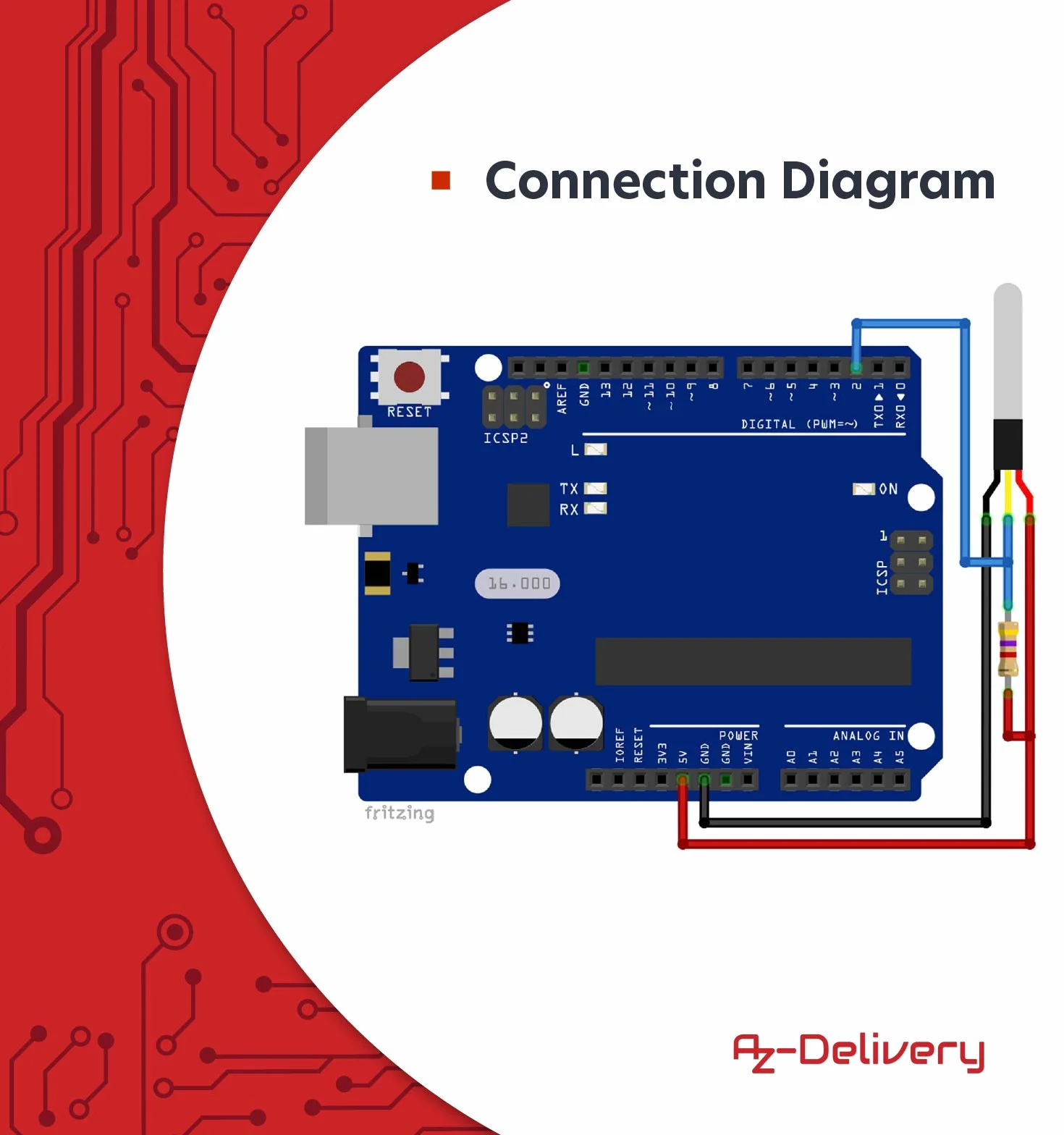 AZDelivery DS18B20 sensor de temperatura digital acero inoxidable resistente al agua 3m cable compatible Arduino Raspberry Pi