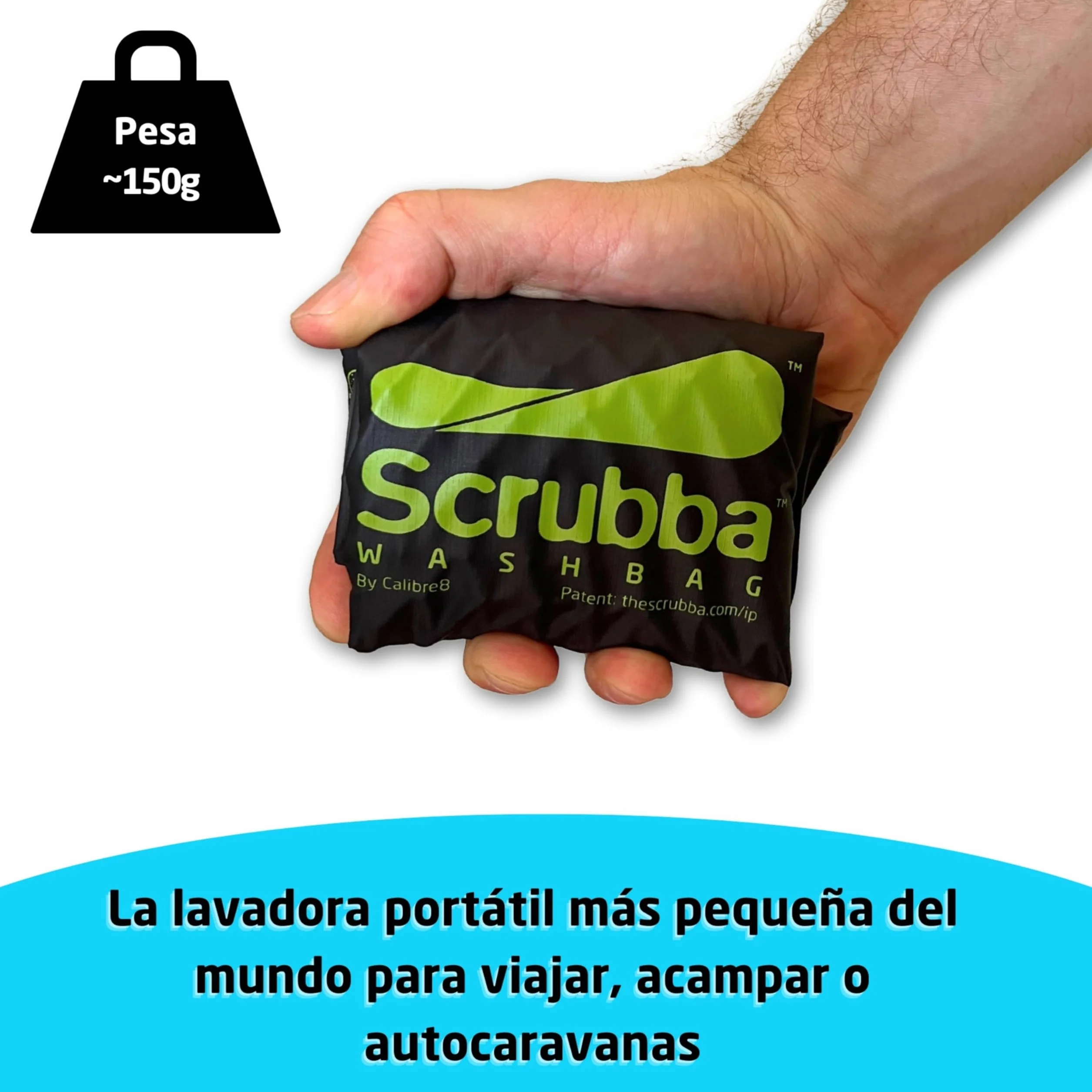 Scrubba Bolsa de Lavado Portátil 2.0 Impermeable para Viajes Camping Senderismo
