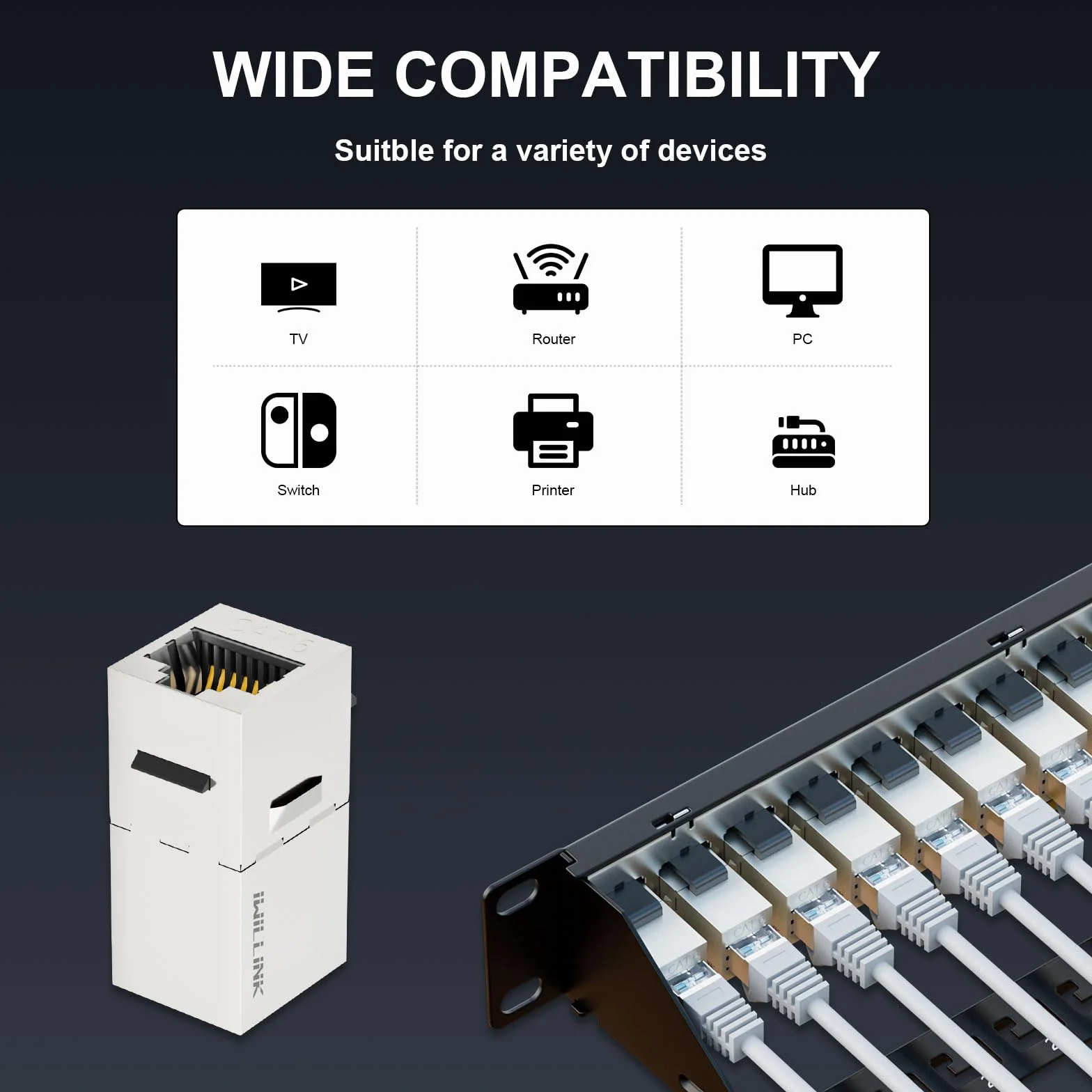 iwillink Panel de conexión 24 Puertos 10 Gbps RJ45 Cat6 STP 19 Pulgadas 1U