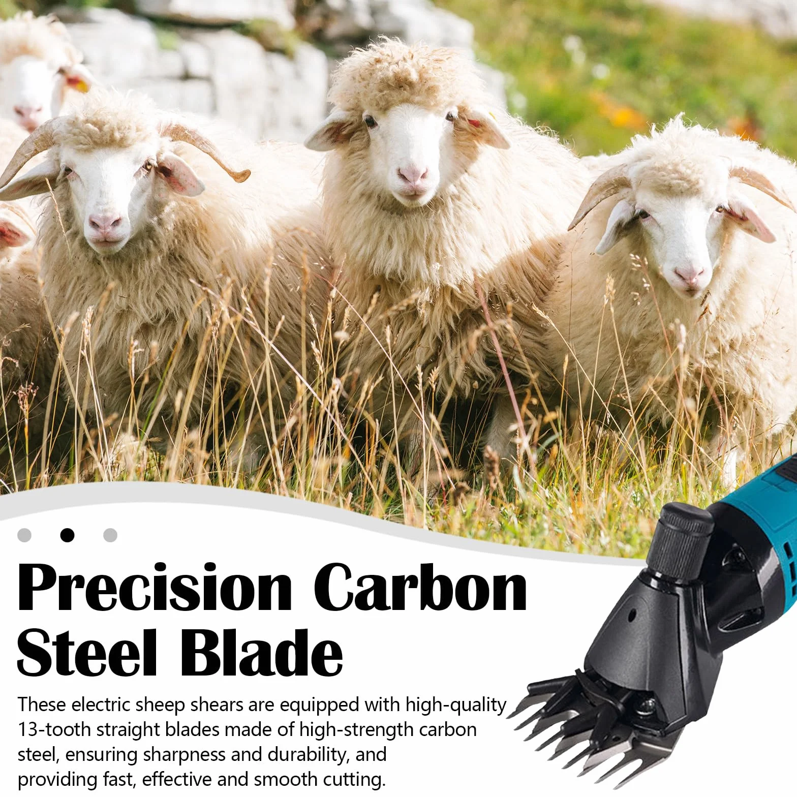 Esquiladora de Ovejas, 3000mah Esquiladora Profesional de Ovejas Esquiladora EléCtrica A BateríA 6 Velocidades Ajustables con 2 BateríAs para Ovejas Cabras Alpacas y Ganado Vacuno