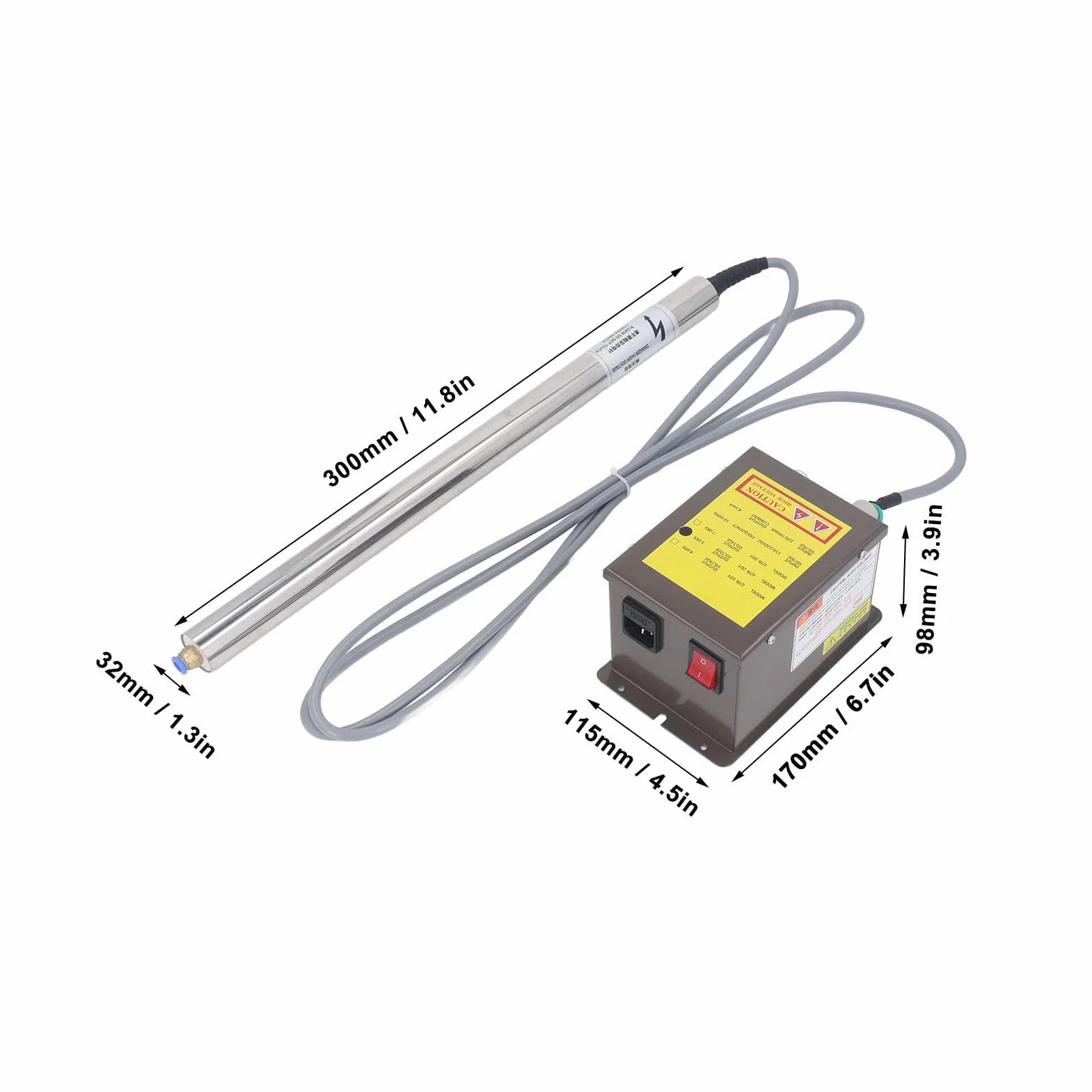 Barra de Aire Ionizante para Eliminación de Estática, Eliminador de Estática de Barra Ionizadora Antiestática de Potencia de Salida de 5,6 KV para Industrias (300 mm)