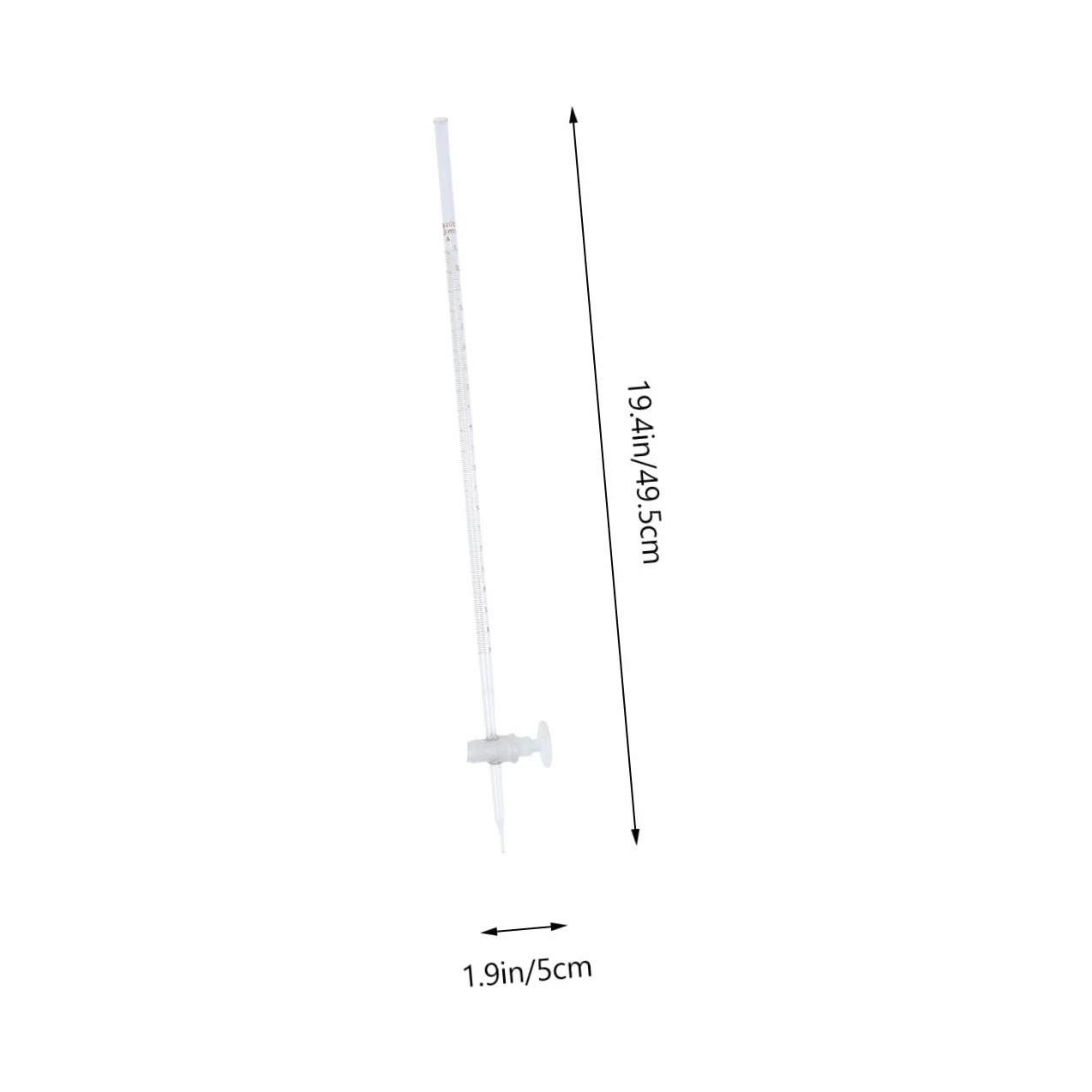 COLLBATH Bureta de laboratorio químico de vidrio de borosilicato, ideal para de ácidos, equipado con de paso, adecuado para clases escolares y experimentos científicos
