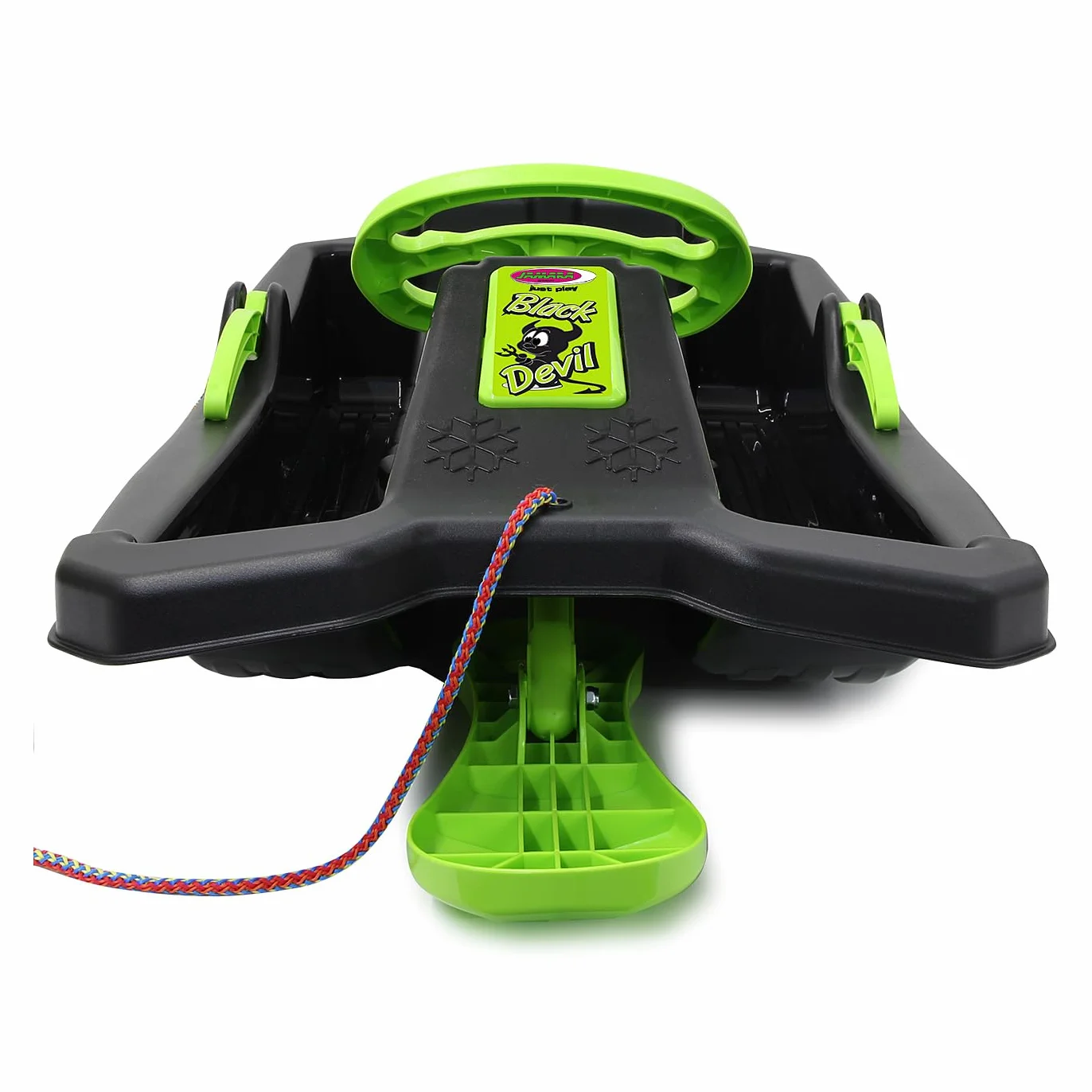 JAMARA Play Black Devil Trineo Divertido para Invierno, Volante, Freno de Mano, a Partir de 3 años, Negro