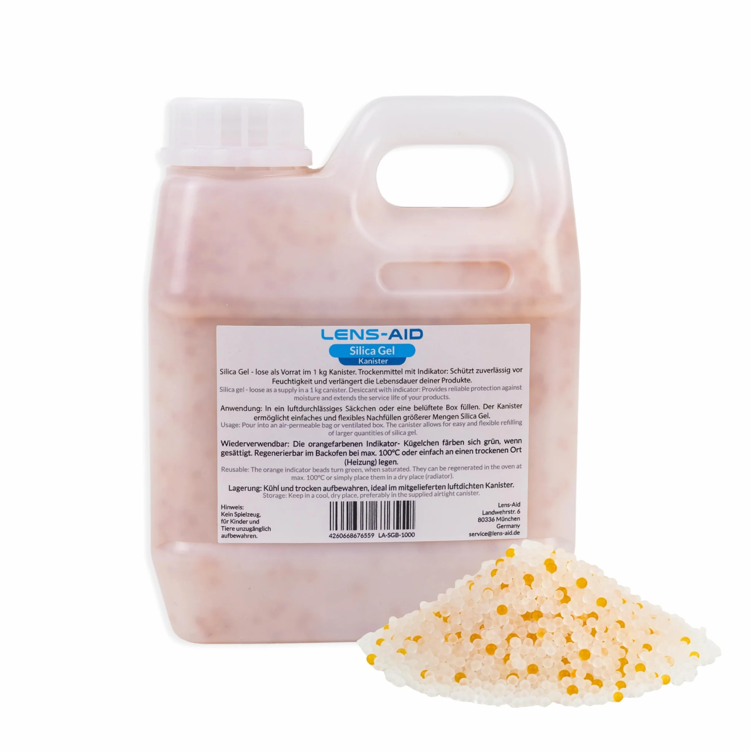 Lens-Aid Silica Gel 2 kg Desecantes Regenerables con Indicador de Color Naranja-Verde Control de Humedad para Filamentos 3D