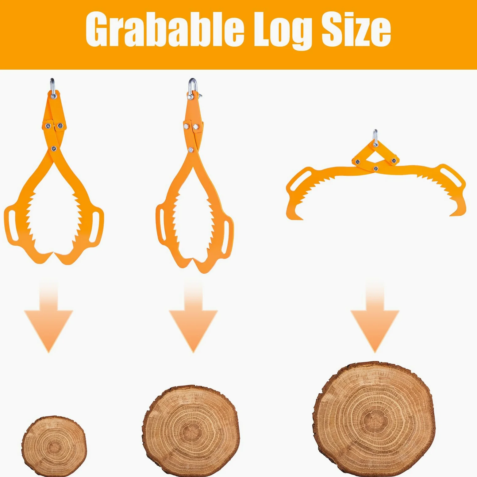 Graple de registro, Log Tongs para Tractor Grabador de troncos de 30 | Capacidad de carga de 3307 lb Hook de garra de madera, herramienta de registro de servicio pesado para t