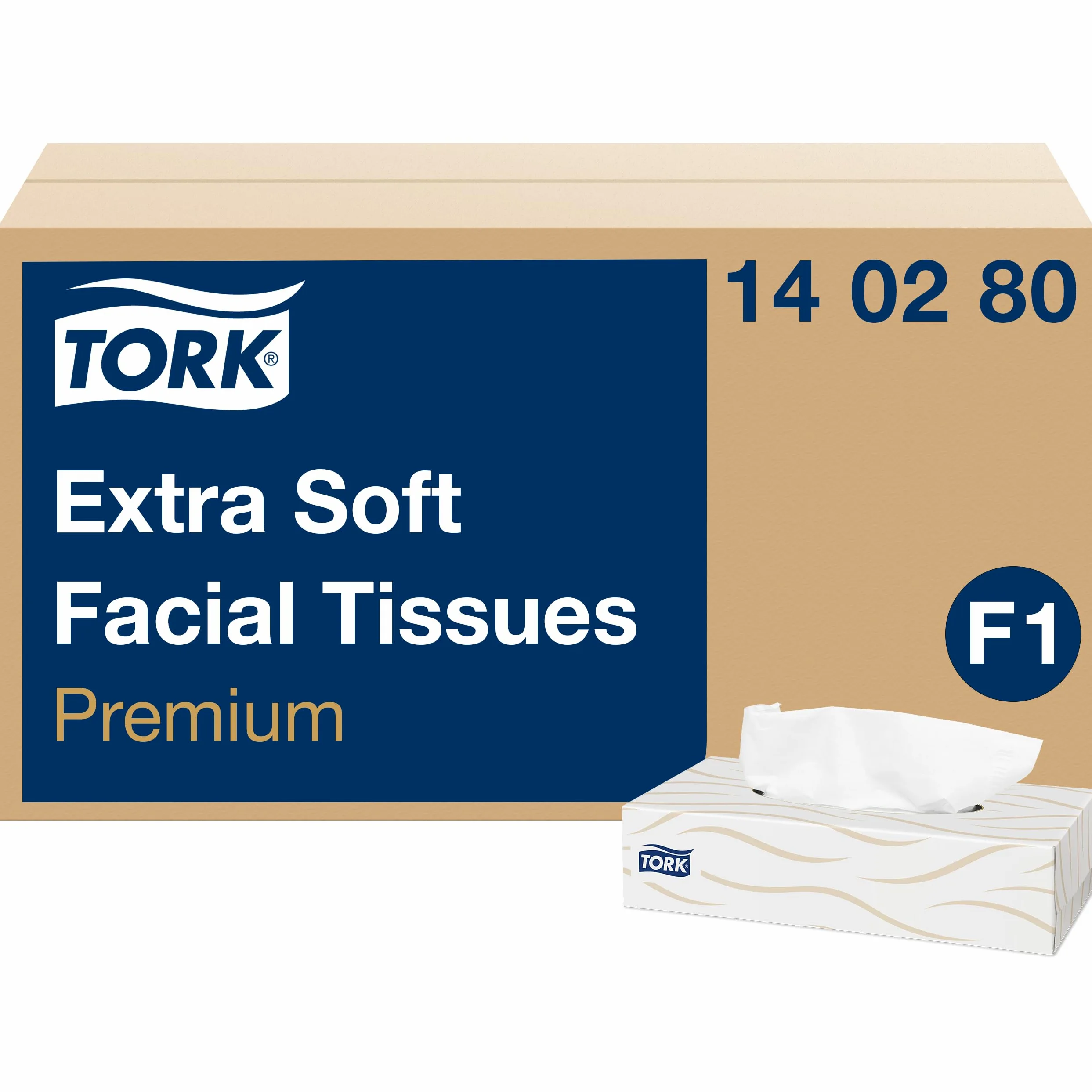 Tork Pañuelos Faciales Suaves Blancos F1, Premium, 2 capas, 30 x 100 hojas, 140280