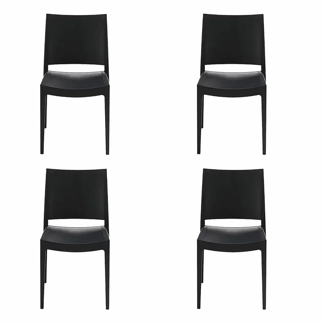 MBH - Silla de Hostelería Bob Color Antracita para Interior y Exterior. Silla para Terraza, Bar, Restaurante y Cafetería. Mobiliario de Hostelería (Pack de 4 Unidades)