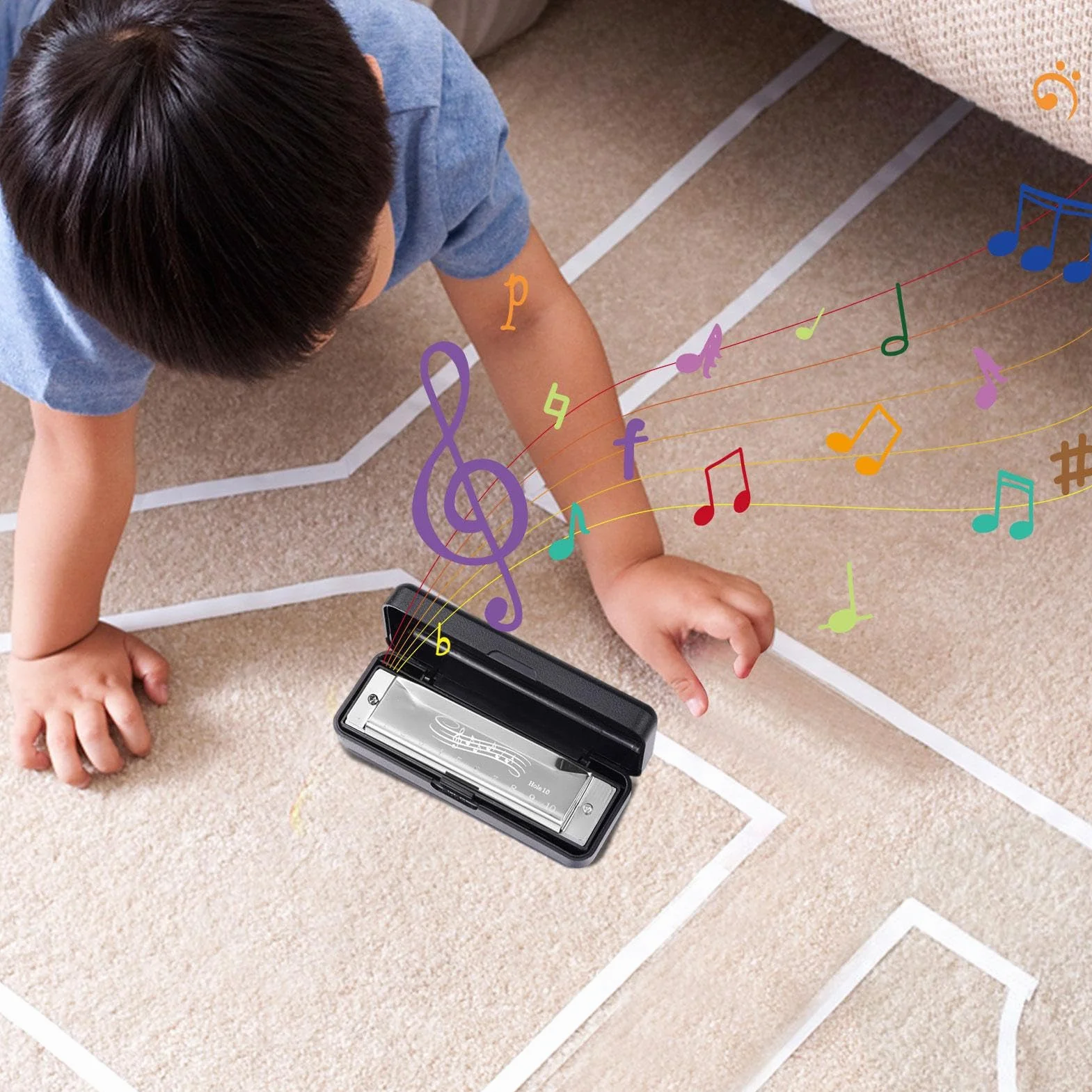 Armónica Infantil 10 Agujeros 20 Notas Instrumento Musical Profesional
