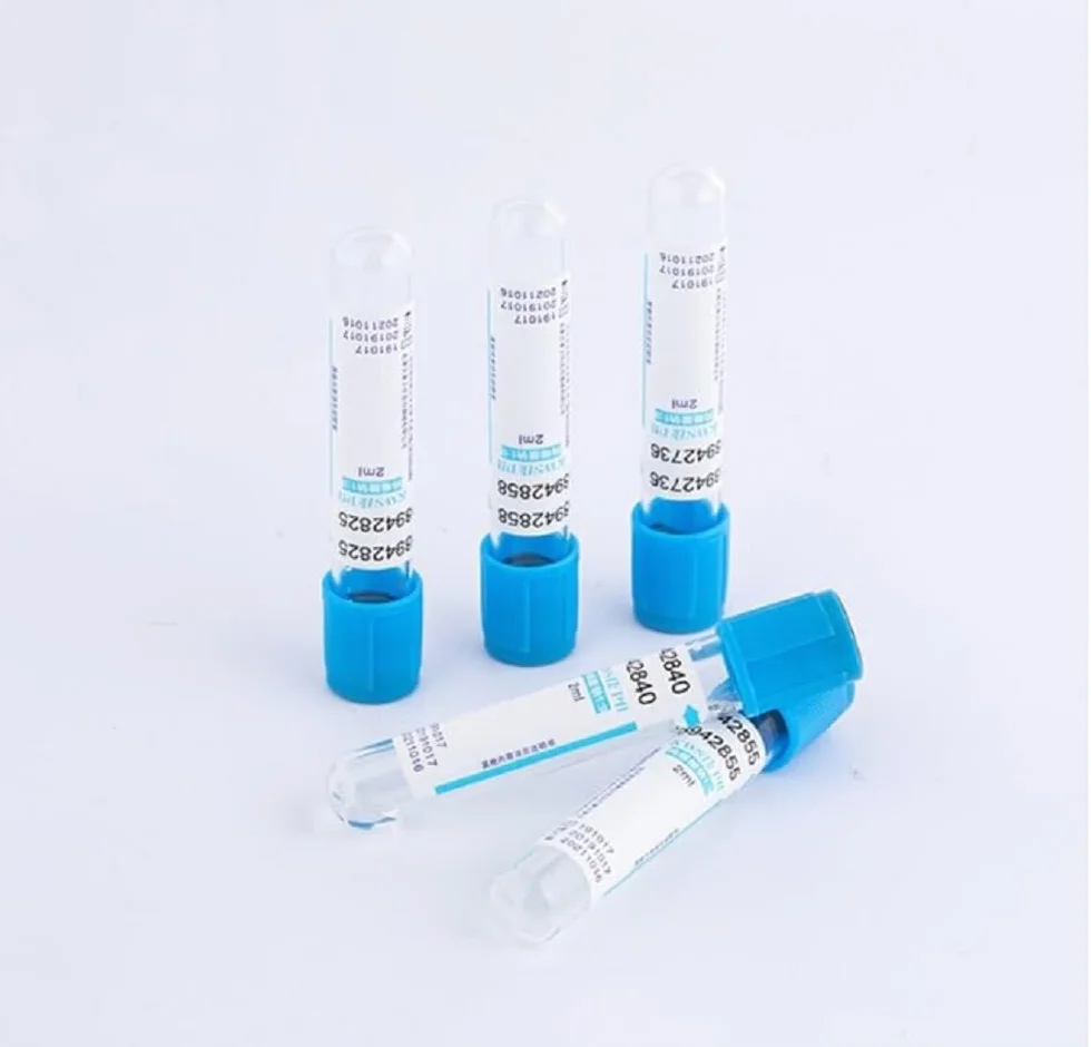 Yinxi Tubo de plástico de citrato de Sodio de coagulación, 100 Uds., vacío estéril de presión Negativa, Tapa Azul, Tubo anticoagulante PRP 5ml Glass