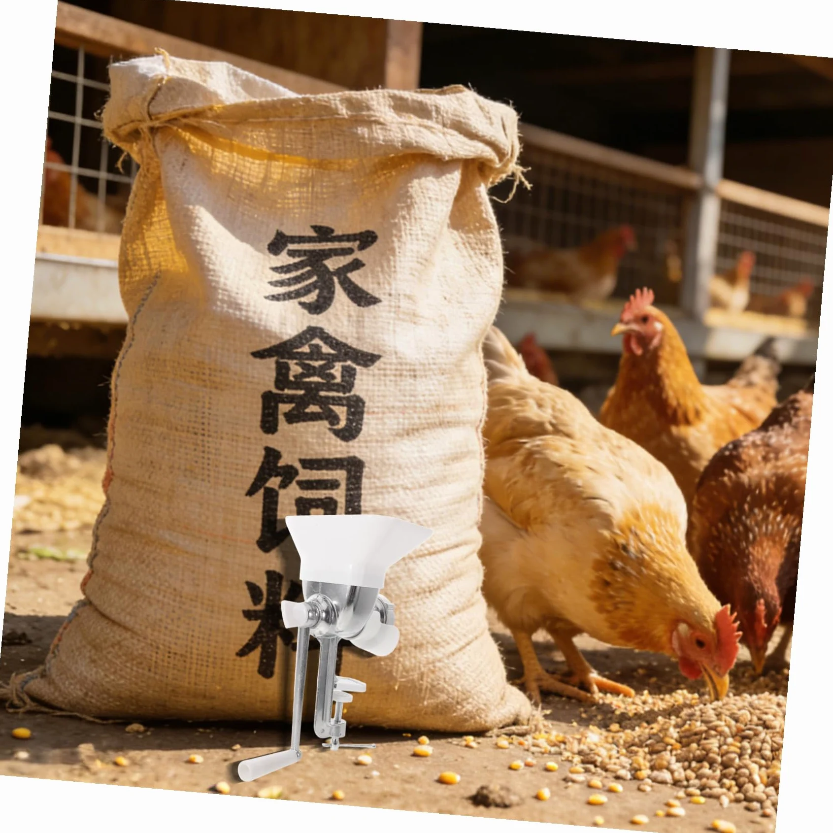 ibasenice Máquina Manual Estructura Resistente de Hierro y Plástico para Pellets de Alimento para Gallinas y Patos Adecuado para Granjas y Patios Domésticos