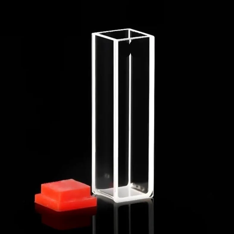 Celda de cubeta de vidrio de 3,5 ml con tecnología de sinterización de frita: longitud de paso de 10 mm, vidrio óptico, resistencia a altas temperaturas(Glue bonding)