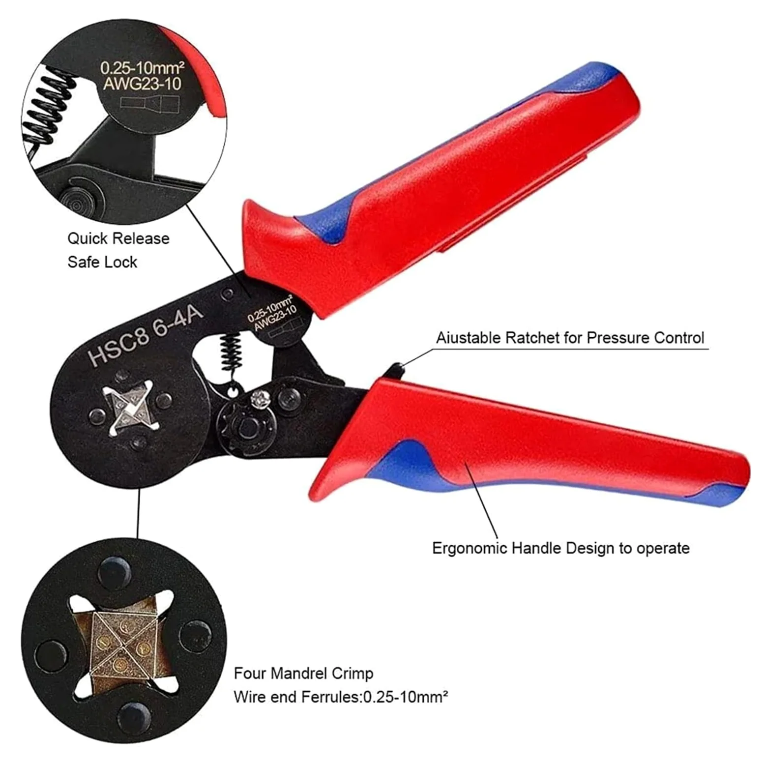 Ferrule Crimper Pliers Set, Wire Ferrule Crimping Tool Kit, Self Adjusting Ferrule Crimping Tool with 1200 Wire Terminals