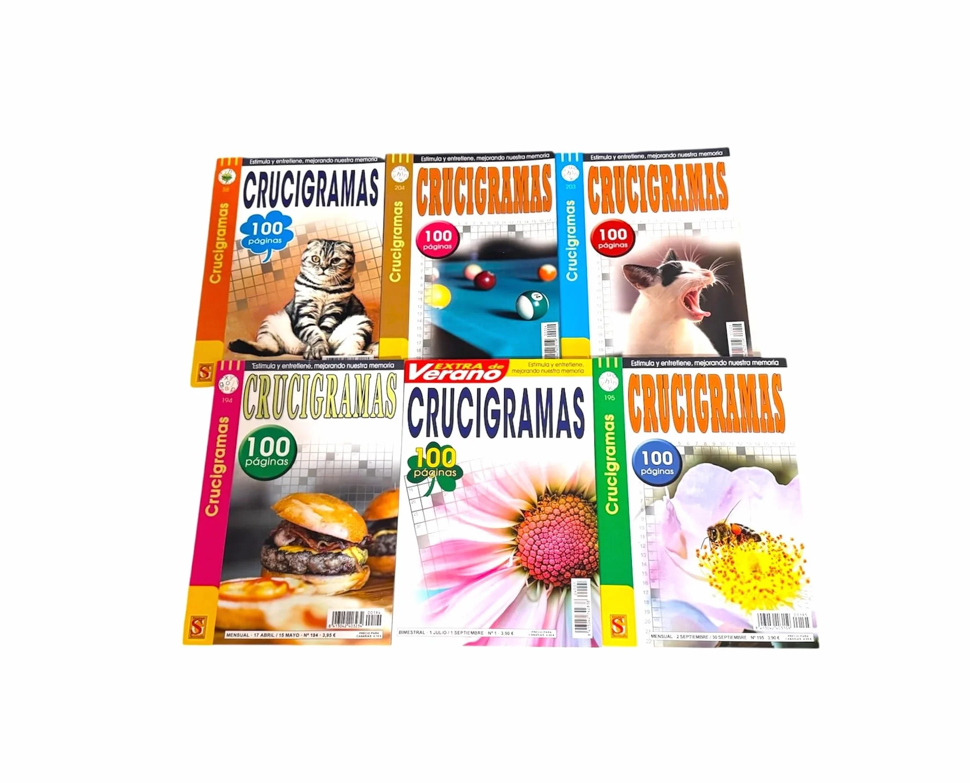 Pack 4 Libros Crucigramas Adultos Mayores 354 Pasatiempos Español Surtidos