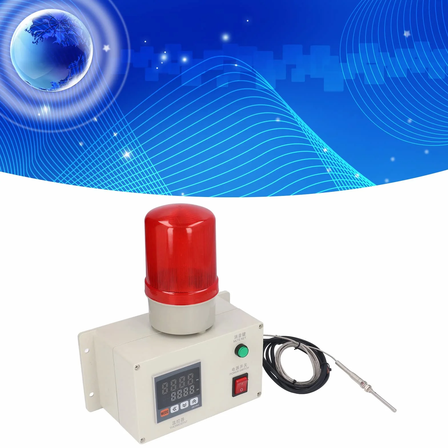 Alarma de Temperatura Intermitente Y Sonora AC220V, Alarma Automática de 0-400 ℃, Controlador de Advertencia de Sensor de Temperatura Alta Y Baja