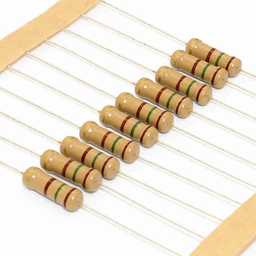 DollaTek 560PCS Resistores de película de carbón 1/4W 1% Kit 56 valores 1 Ohm ~ 10M ohmios