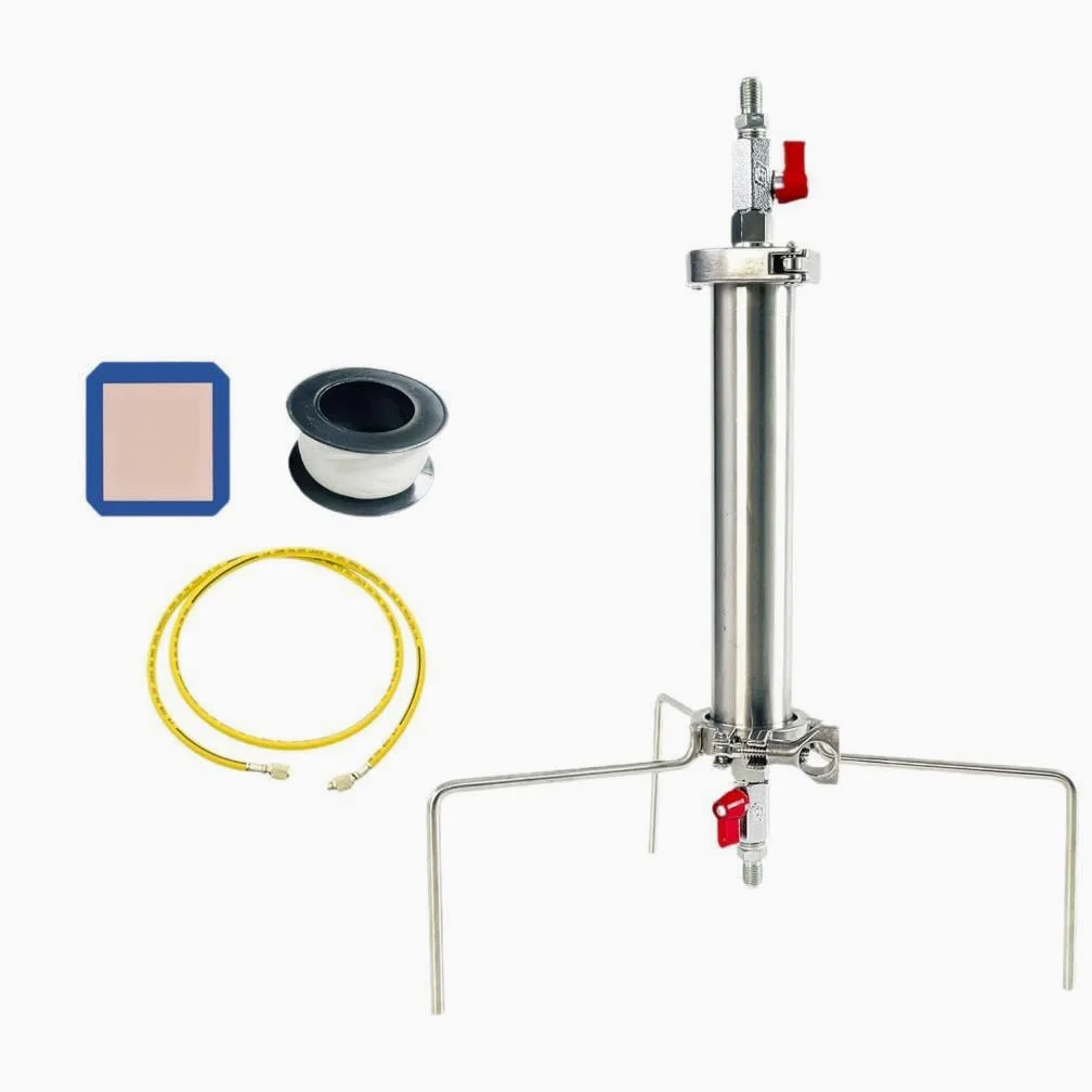 Tubo Vacío Acero Inoxidable Con Trípode 90G | capacidad 90g, acero pulido, facil limpieza, extraccion eficiente