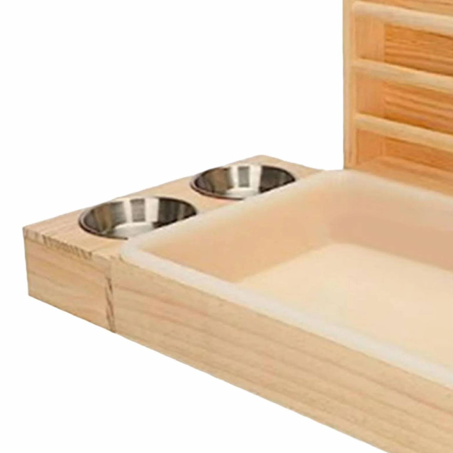 Comedero de Madera para con Arenero para Hámster (Exterior)