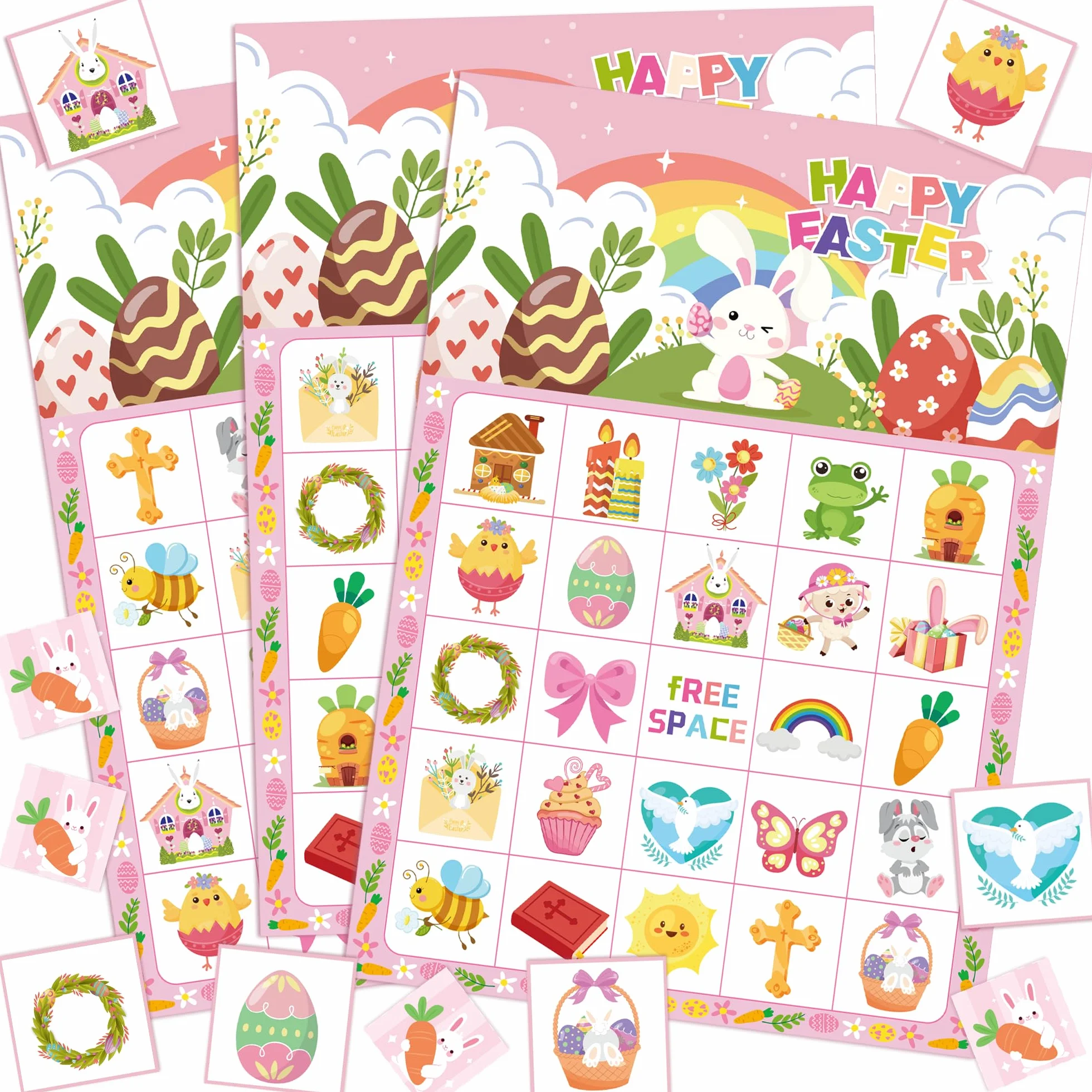 Juego de Bingo de Pascua 24 Tarjetas Suministros de Fiesta