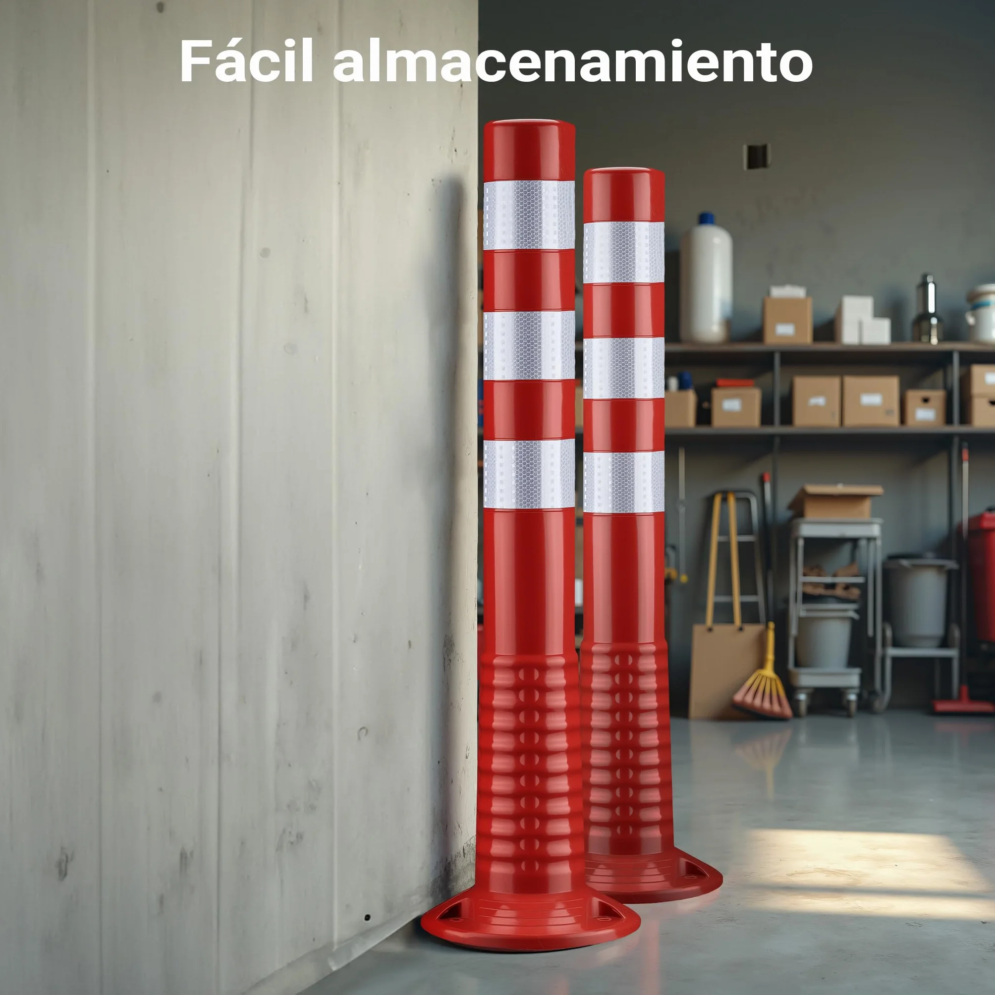 Wiltec Juego de 2 Postes de Señalización Naranja y Blanco 75 cm Altura 20 cm Diámetro Reflectante Flexible