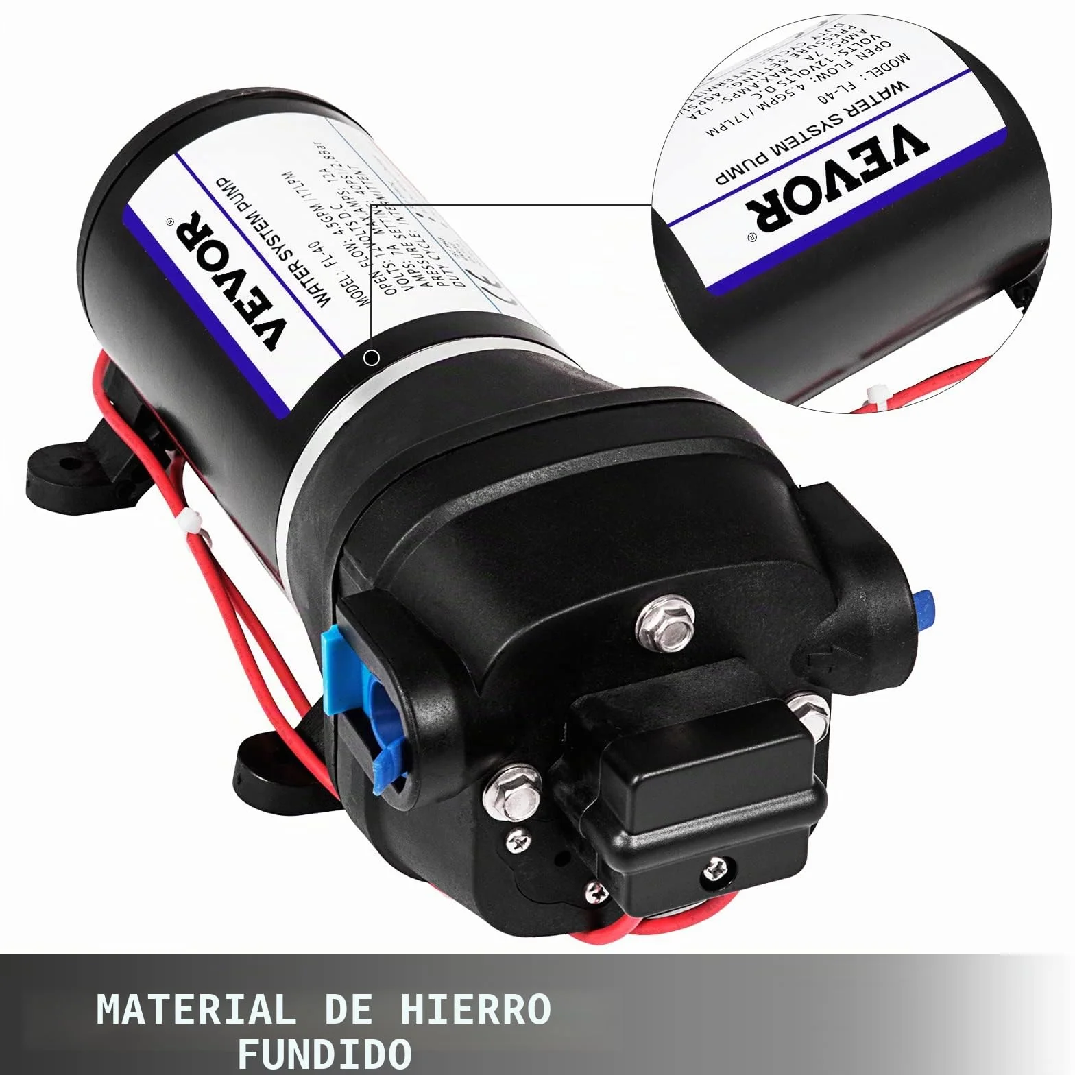 Bomba de diafragma de agua de alta presión FL-40 12V 17 l/min