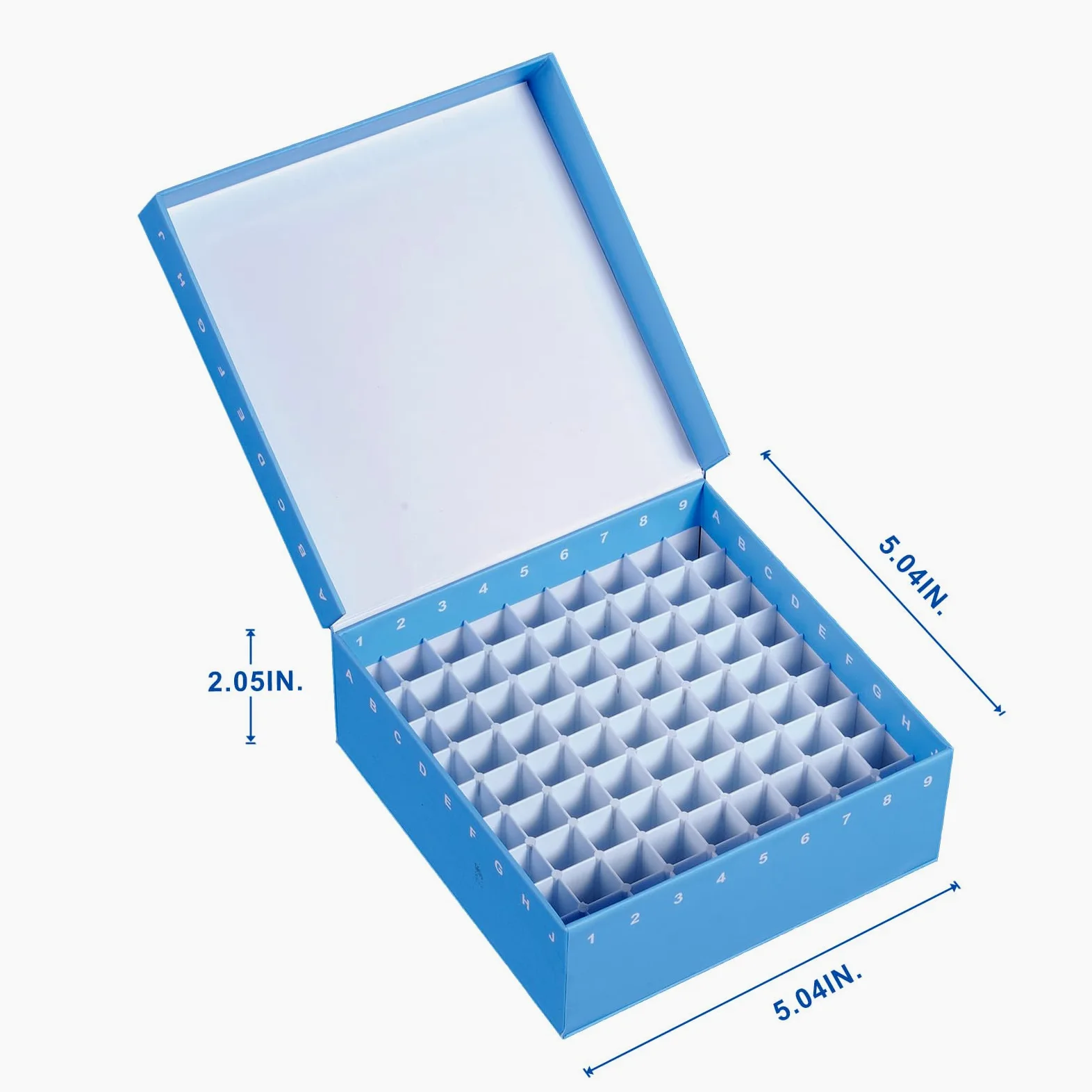 ID-Color Cajas de cartón para congelador, 81 pozos, 2 pulgadas, 5/bolsa, 4 bolsas/caja