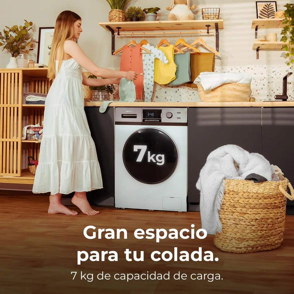 Cecotec Lavadora 7Kg Carga Frontal Bolero Dresscode 7410 Inverter 1850W 1200 rpm 16 Programas