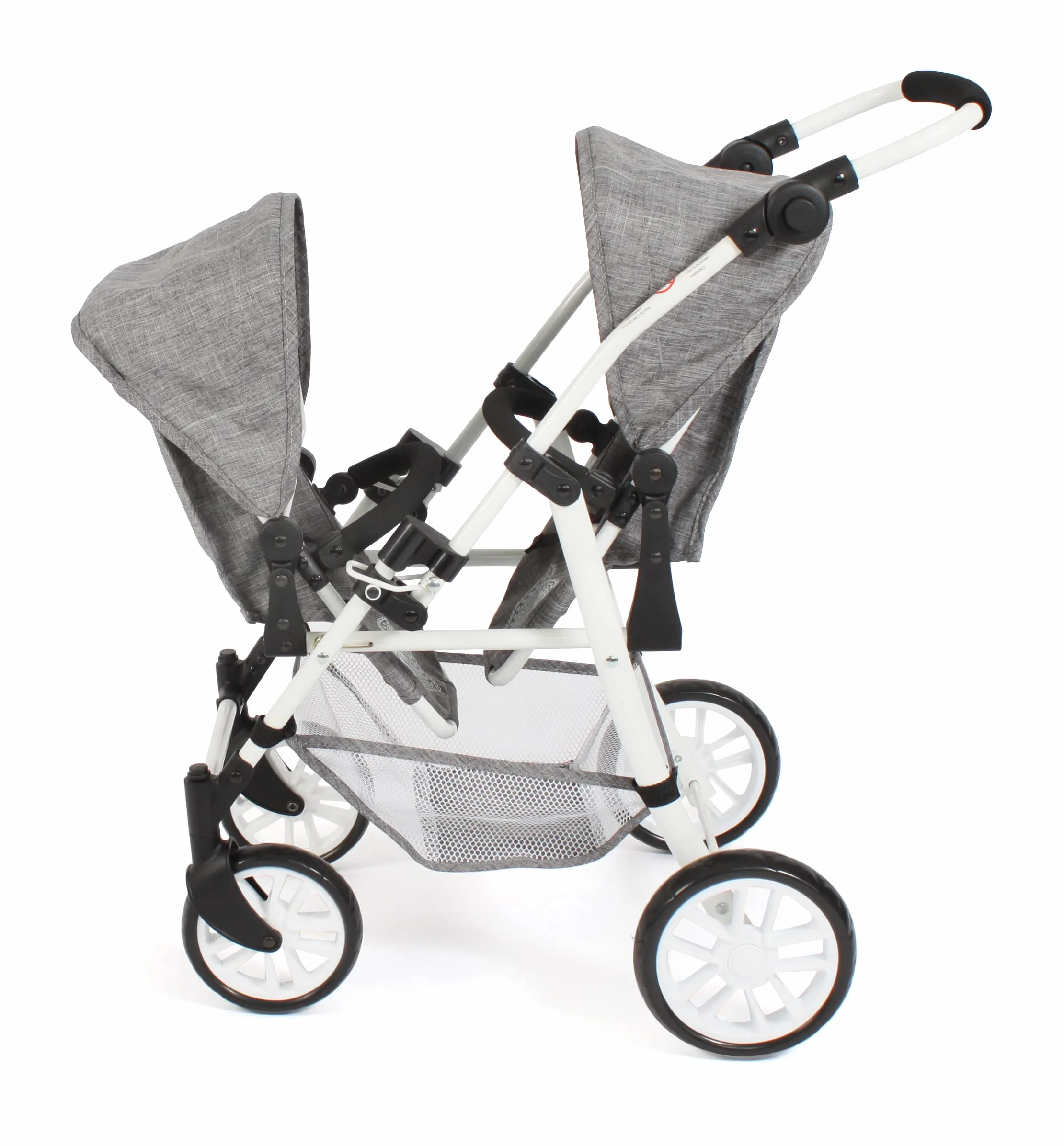 Bayer Chic 2000 Cochecito de muñecas Twinny Gemelo para Dos muñecas Gris Vaquero 63 x 43 x 77 cm