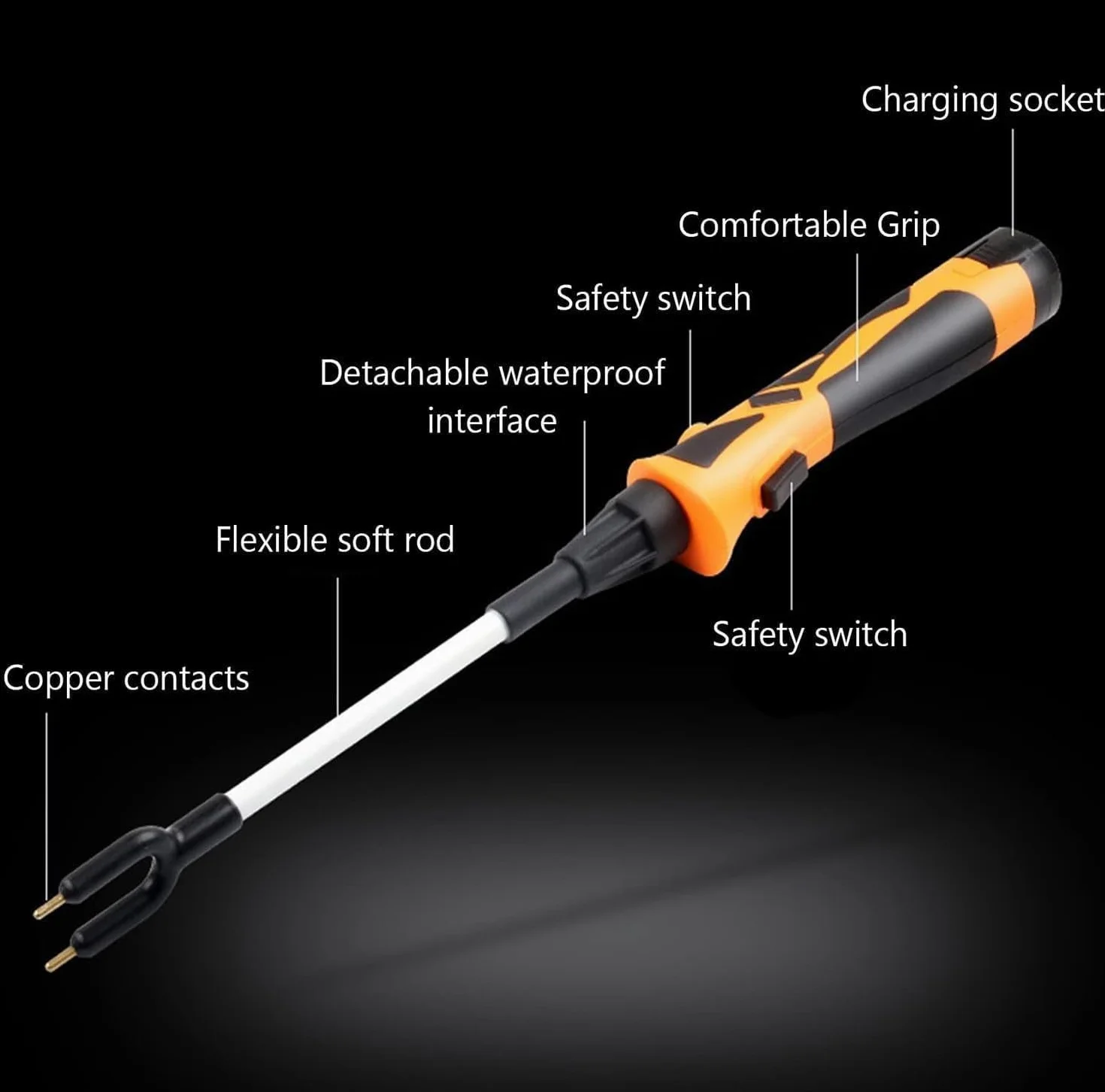 Picana Eléctrica,Herramienta para Dirigir Cerdos,Impermeable para Ganado Porcino Y Bovino,Manejo Sencillo, Granjas Pequeñas Medianas,Repelente De Animales,Látigo para Cerdos 86cm