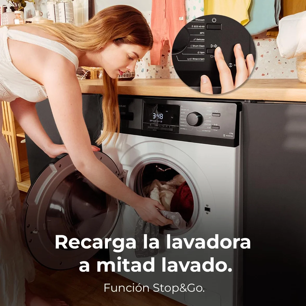 Cecotec Lavadora 7Kg Carga Frontal Bolero Dresscode 7410 Inverter 1850W 1200 rpm 16 Programas