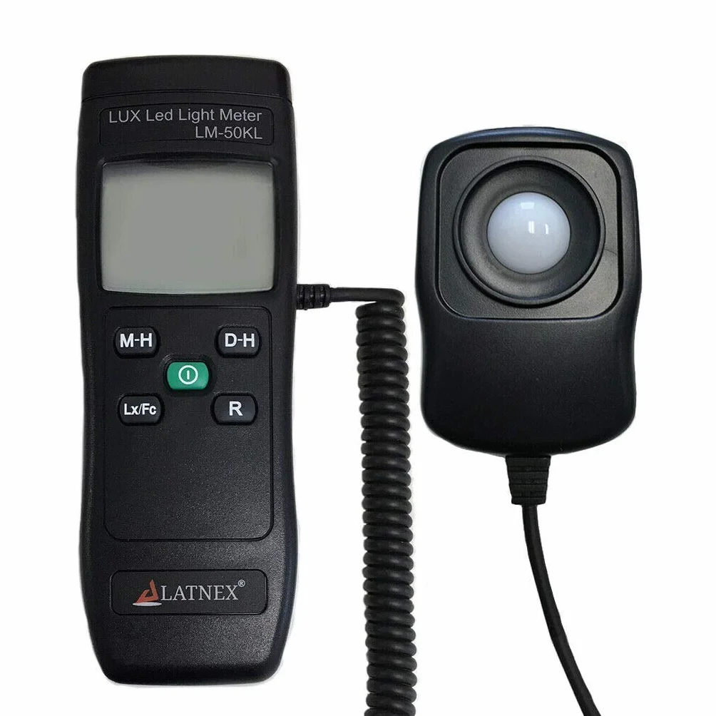 Medidor de luz LM-50KL mide Lux/Fc - LED/Fluorescente, Industrial, Hogar y Fotografía - Certificado de calibración incluido