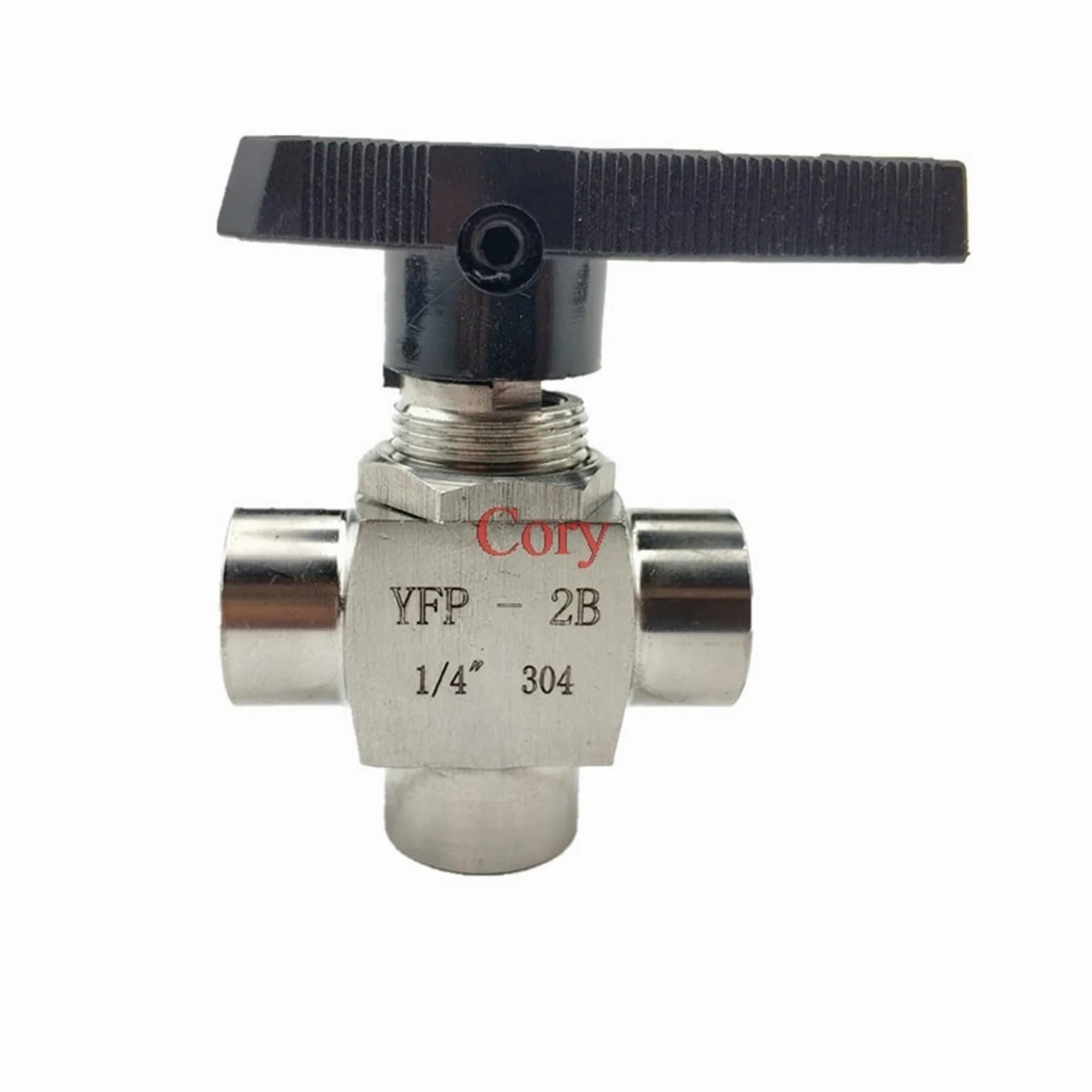 Válvula de Bola de Tres vías, Rosca Hembra G1/8", G1/4", G3/8", G1/2", G3/4", BSP, Acero Inoxidable 304, Alta presión y Temperatura.(0.25 Inch)