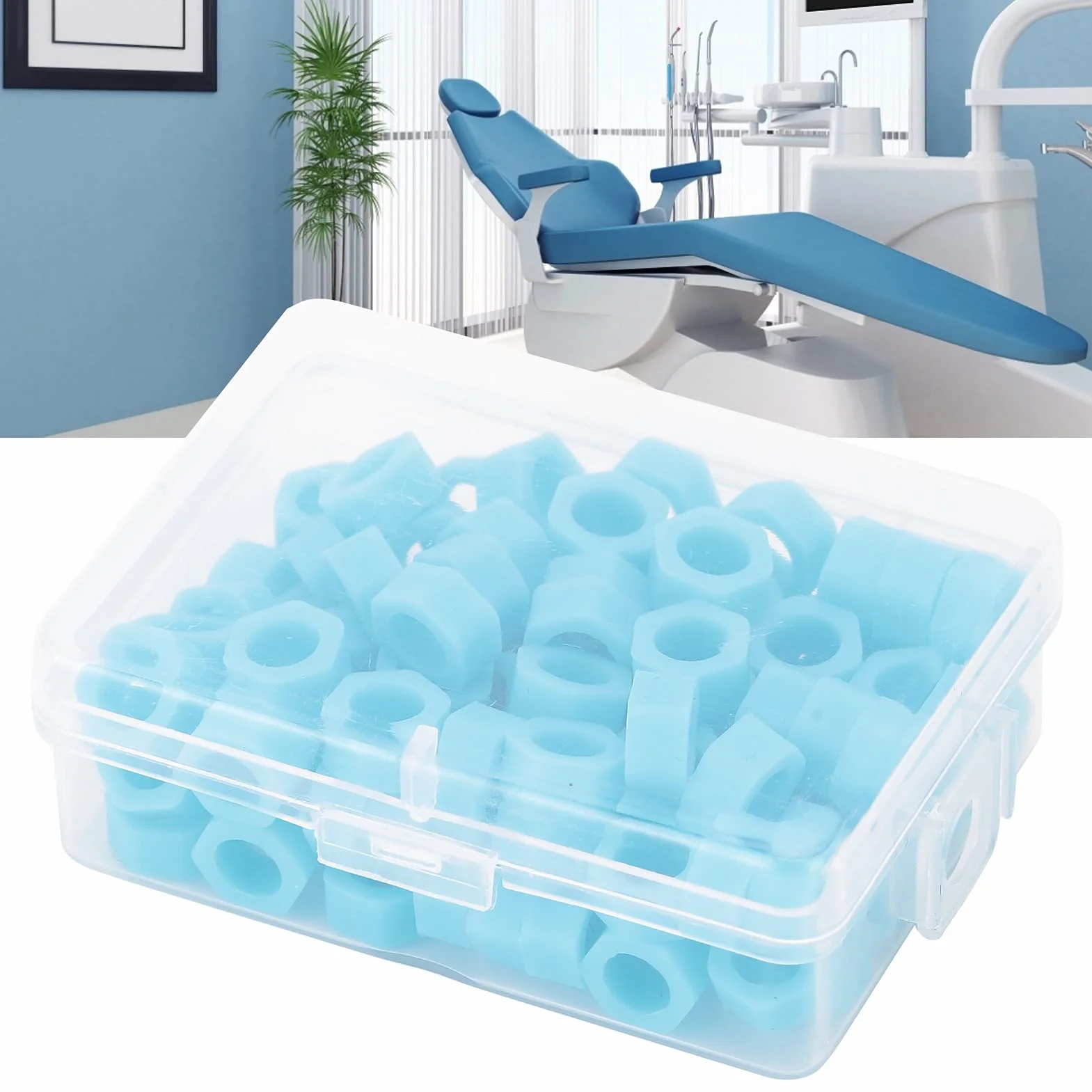 Anillos de código dental 100pcs, material de los dentistas autoclavable del círculo del código del instrumento del silicón
