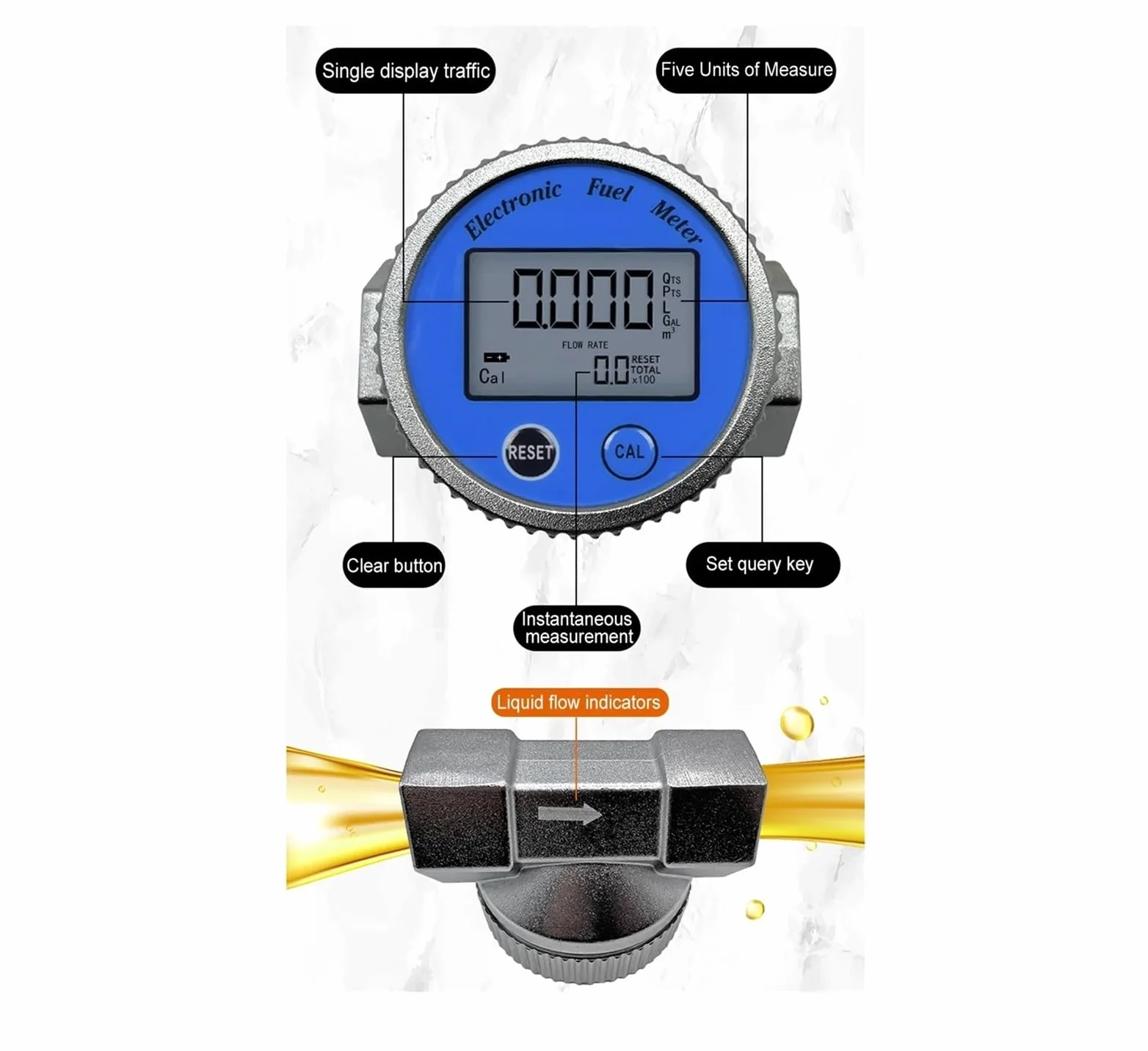Medidor de Flujo electrónico, DN25, 1 Pulgada, Acero Inoxidable, Pantalla Digital, medición de Flujo de líquido