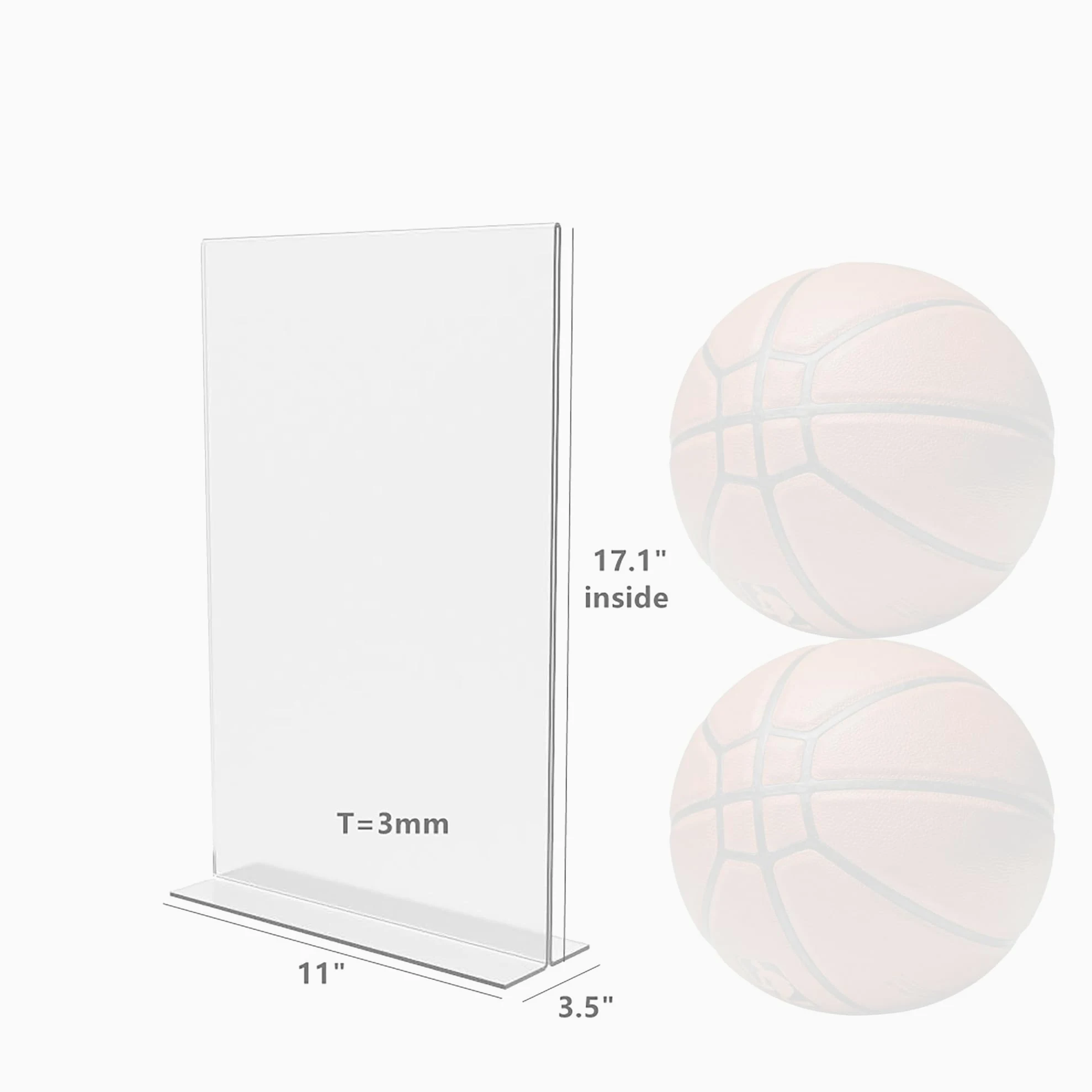FixtureDisplays 1 soporte acrílico transparente de 11 x 17 pulgadas para mesas, marco vertical de tienda de campaña, menú de letreros de fotos, inserto inferior 11193-2-11X17-NF
