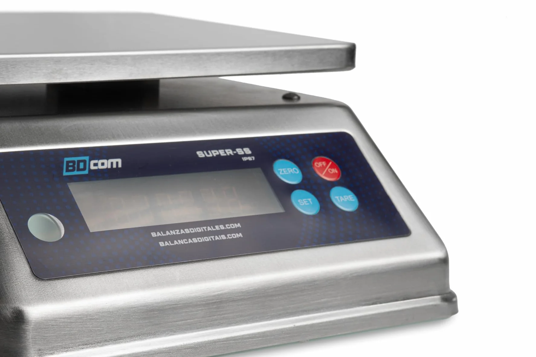 BDCOM Super-SS Balanza Digital Profesional, Acero Inoxidable, Doble Pantalla LED Roja, 30 kg Capacidad, 2g de precisión, Sobremesa, IP67 Estanca, Para Industria Alimentaria
