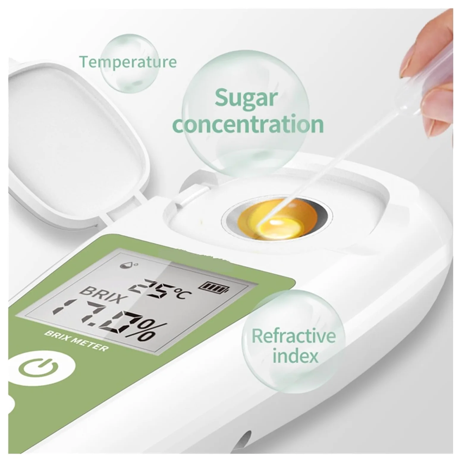 Refractómetro Digital 0-35%, medidor, medidor de Jugo de Frutas, Bebidas, Contenido de azúcar, Instrumento de medición, medidor de azúcar
