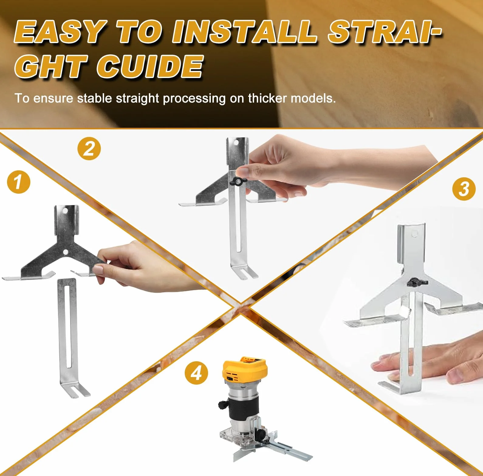 Enrutador inalámbrico, compatible con batería Dewalt, 20 V 800 W, fresa portátil sin escobillas para carpintería, carpintería inalámbrica, recortadora con 15 fresas de 1/4 de pulgada (sin batería)