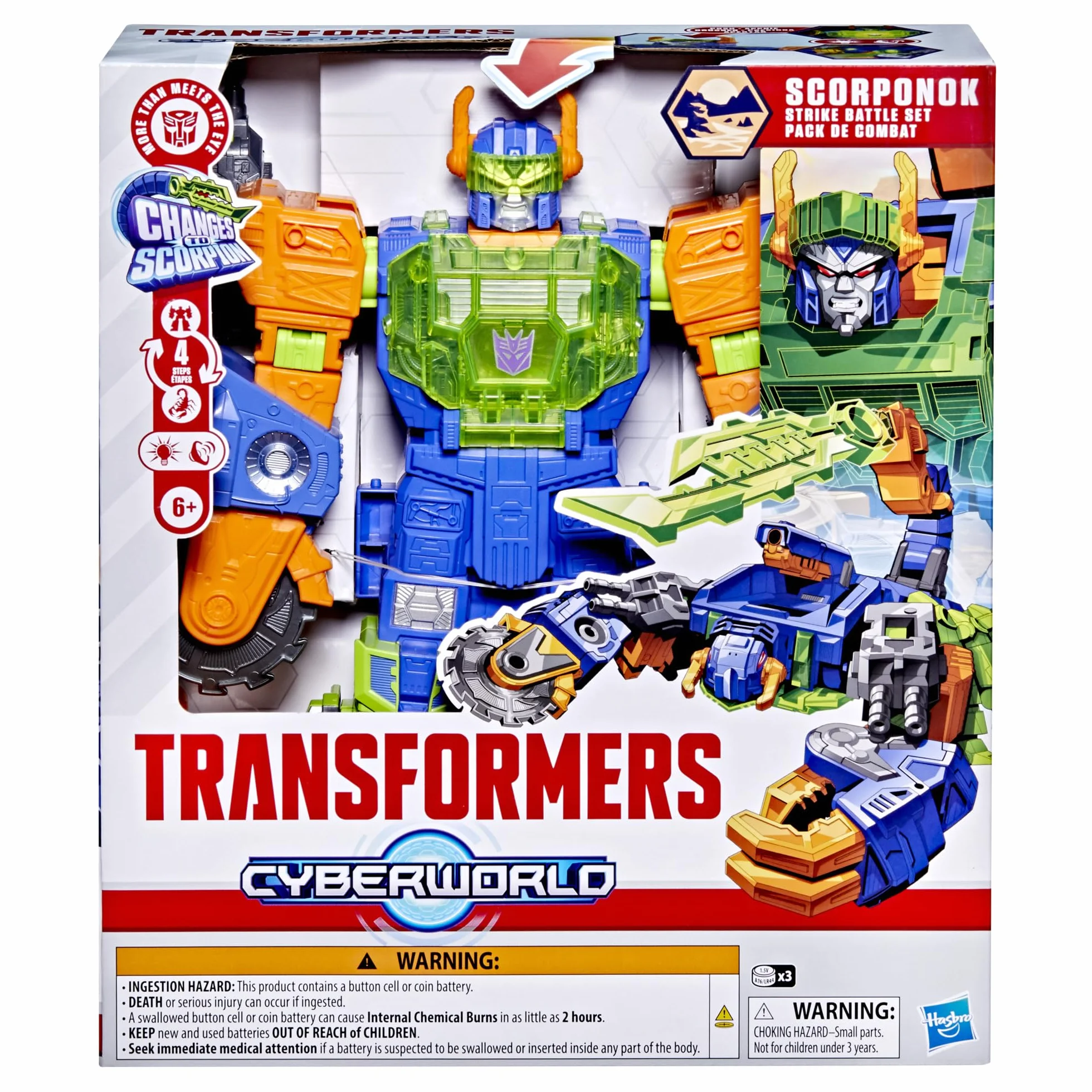 Transformers CYBERWORLD Scorponok Set de Batalla y Ataque Figura de acción