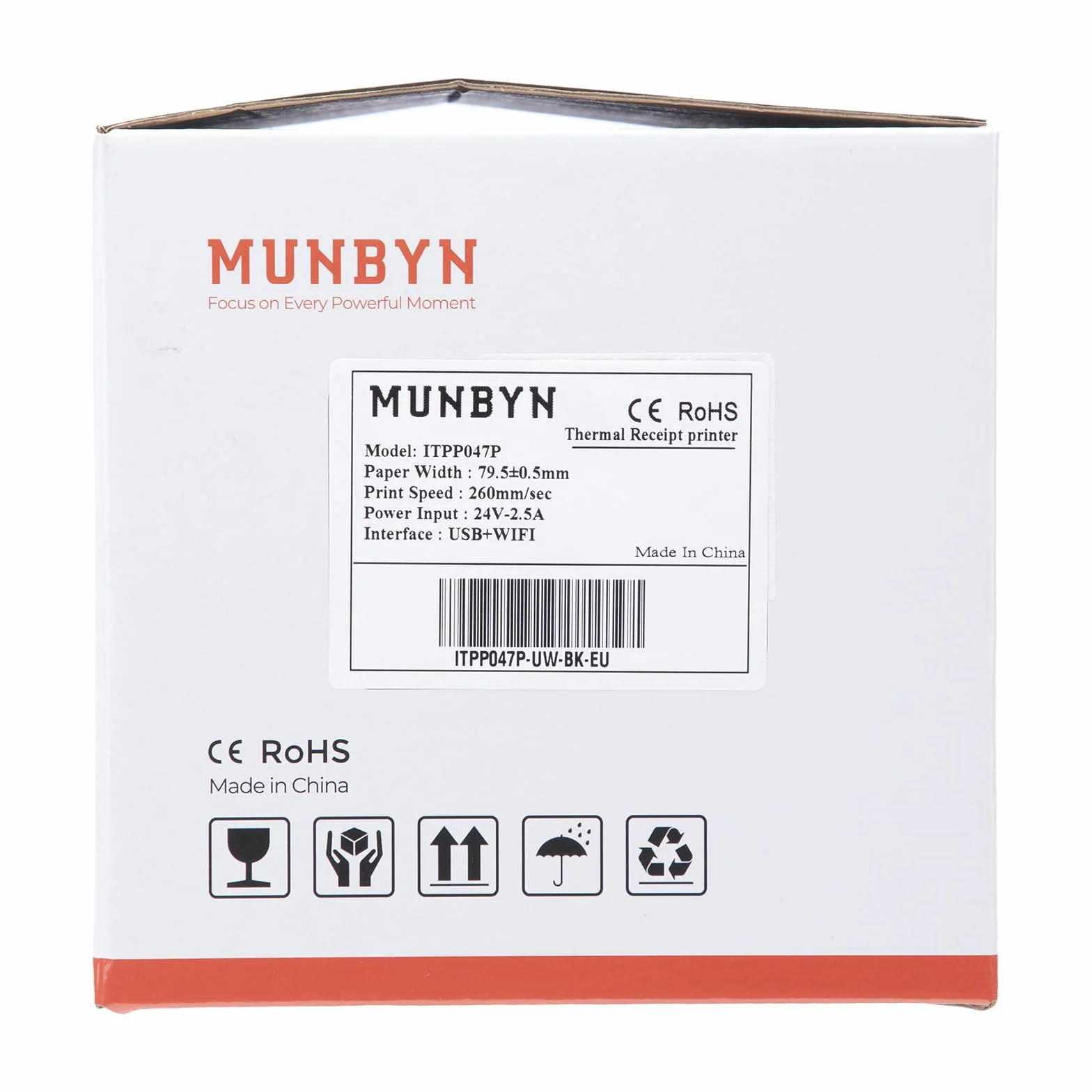 MUNBYN Impresora Termica Tickets WiFi, Impresora de Recibos 80mm, con Puerto USB, Emulación ESC/POS, Compatible con iOS, Android, MacOS, Windows, ChromeOS, para supermercados, cafeterías