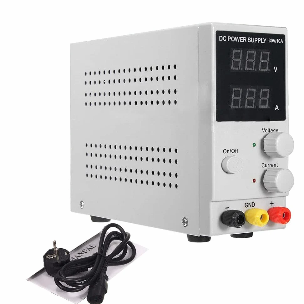 Fuente de alimentación de laboratorio ajustable, 30 V, 10 A, 300 W, transformador regulable, regulador de voltaje, pantalla digital, fuente de alimentación estabilizada