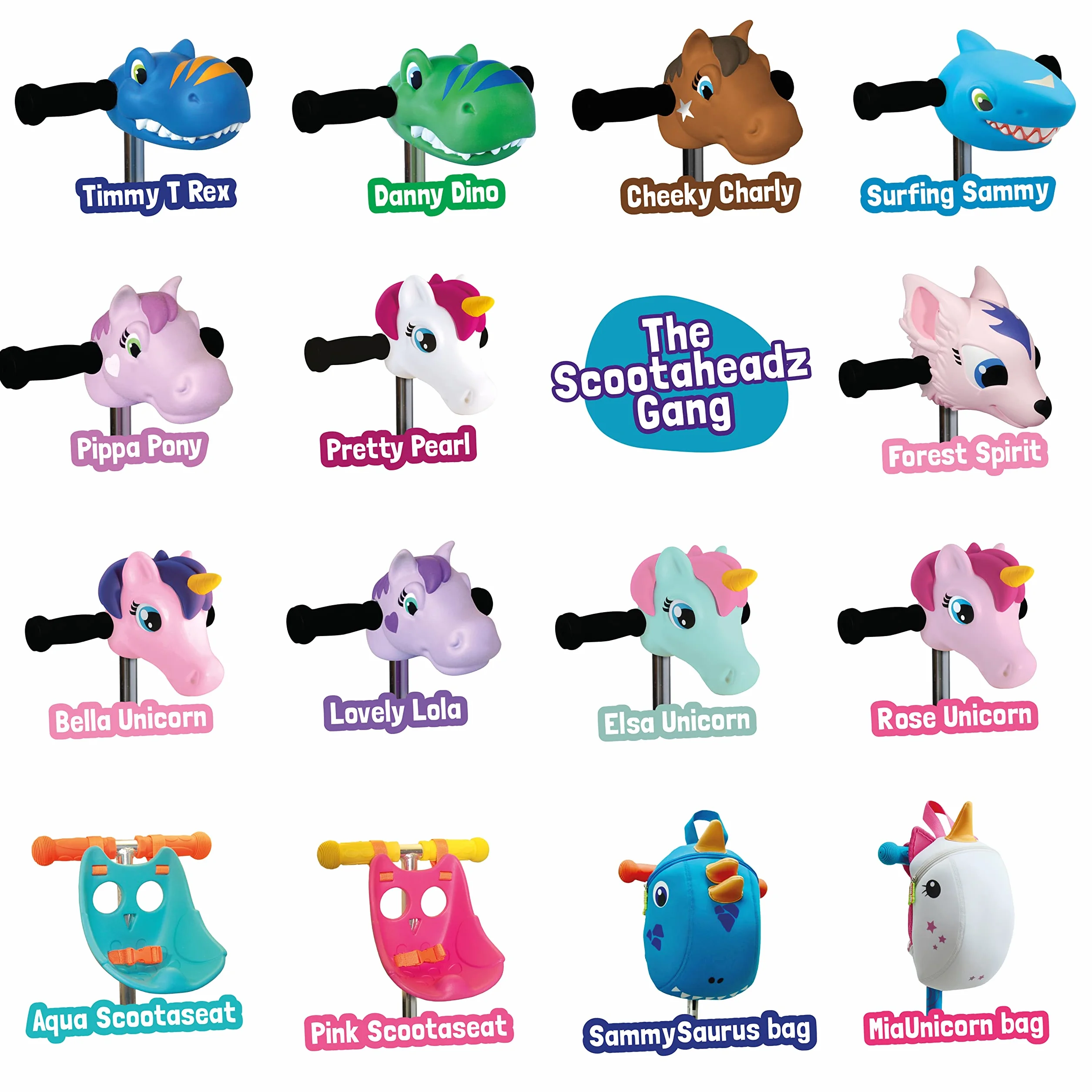 Scootaheadz Cabeza de Unicornio para Patinete Infantil Rosa y Morado