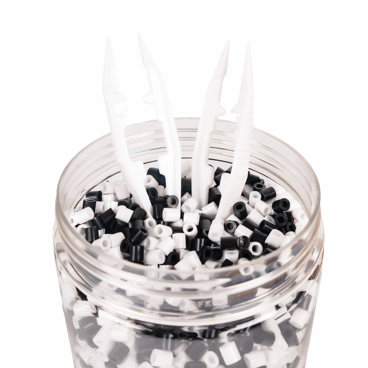 La Manuli Cuentas para Planchar Negro Blanco 5000 Piezas Tamaño Midi 5mm Compatible con Pyssla Hamas