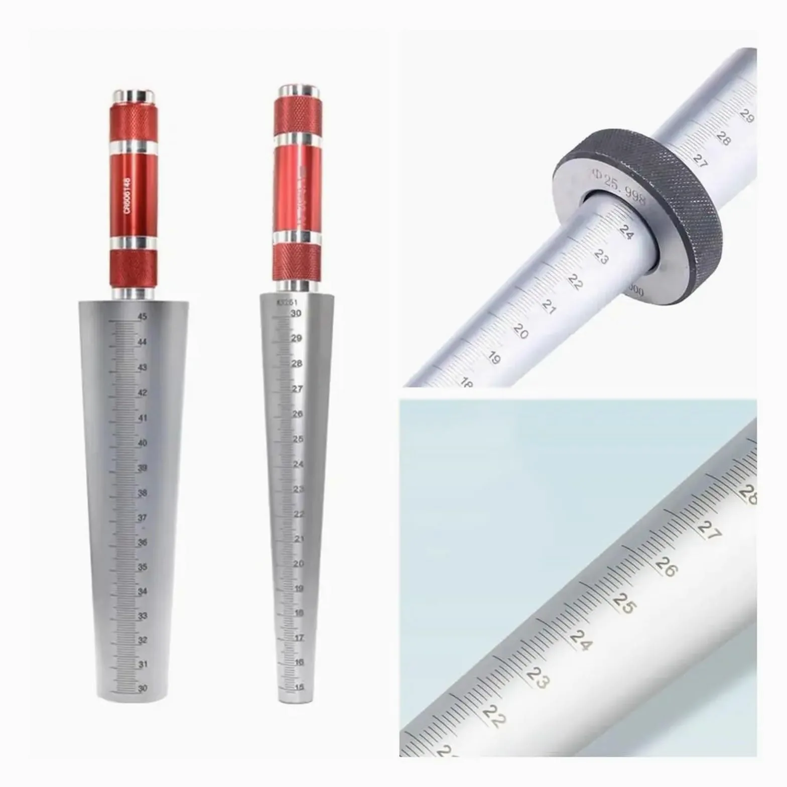 Galgas de espesores, Calibradores de espesores de alta precisión, inspección precisa de orificios, calibre cónico de soldadura, e transparente, herramienta de medición(1-6.5mm)