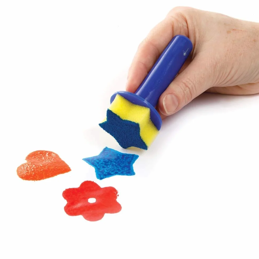 Baker Ross FE293 Pinceles de Esponja de Pintura - Paquete de 8 para Niños