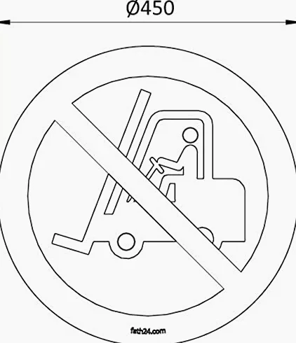 Cartel de suelo prohibido para vehículos de pasillos | VPA 1 pieza