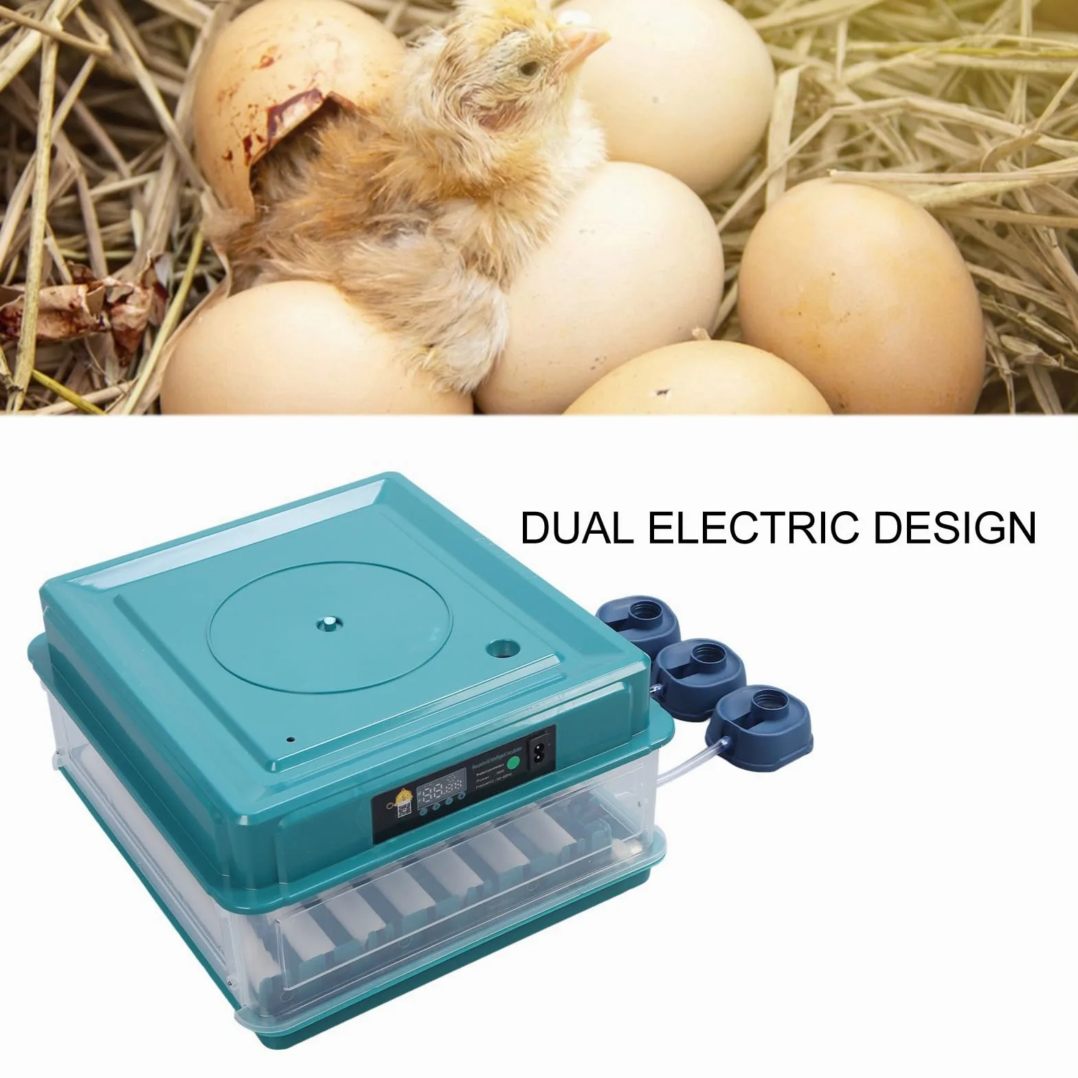 Controlador de Incubadora de Huevos, Controlador de Temperatura de Incubadora de Fácil Observación, Luz LED con Giro Automático para Laboratorios (Enchufe europeo 220V 38 huevos)