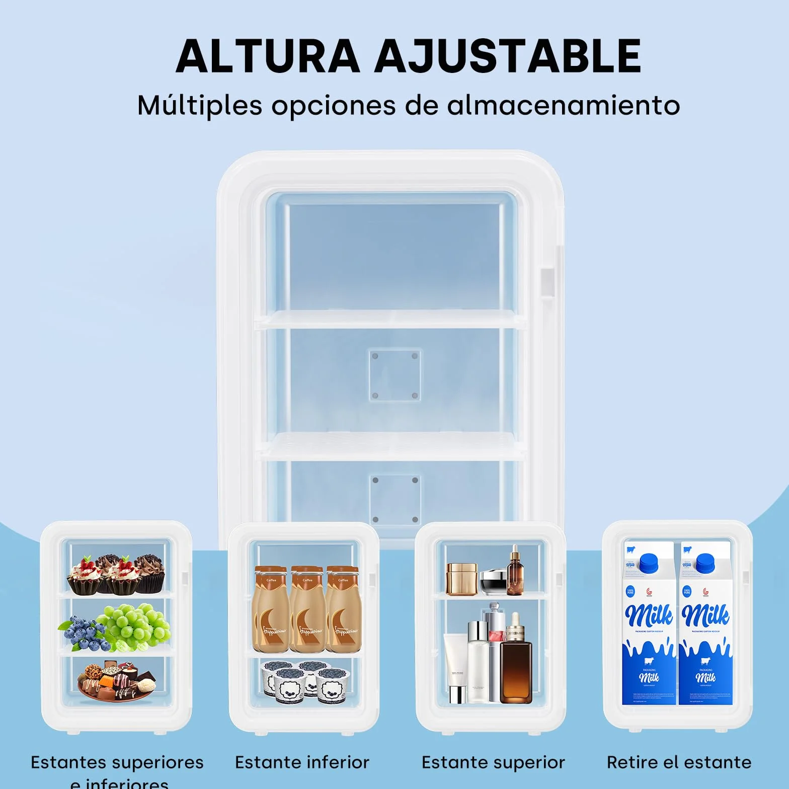 Enventor Nevera Pequeña Portátil 10L Blanco, Mini Frigorífico Frío y Calor 12V/220V, Pantalla LCD