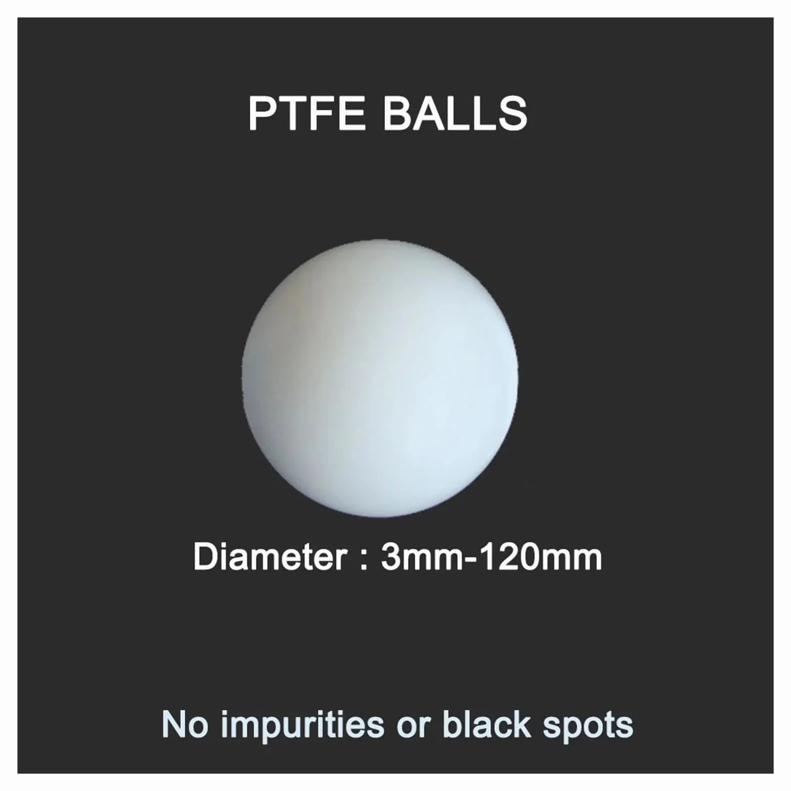 Bolas de PTFE de teflón 3-120 mm para bombas de diafragma resistentes a altas temperaturas y fricción 16 mm 10 piezas