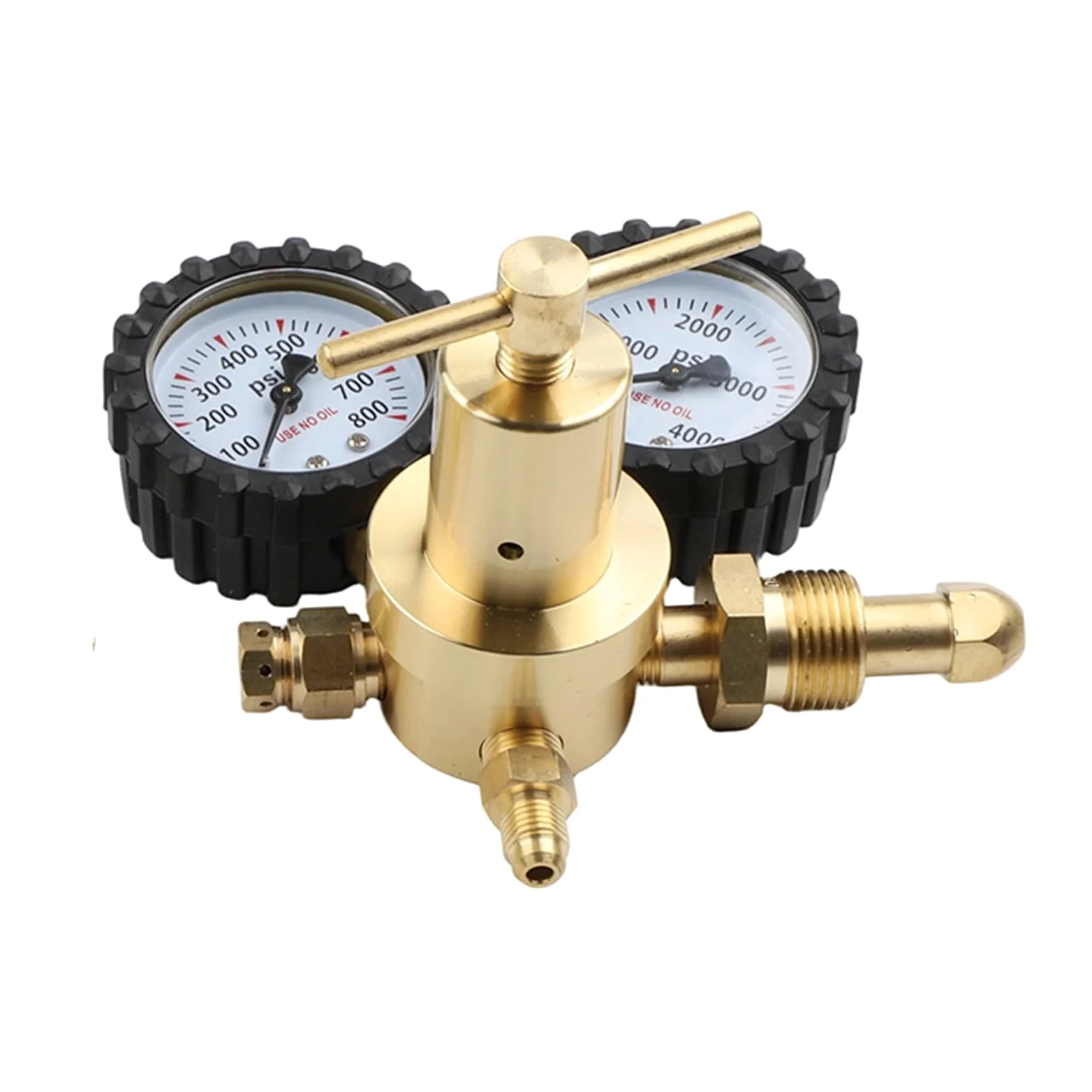 Regulador de nitrógeno de latón de alta presión G5/8 y CGA580 con manguera de 2 m, entrada de 1 a 200 bar, salida de 1 a 60 bar, flujo de 25 m3/h para uso en laboratorio industrial